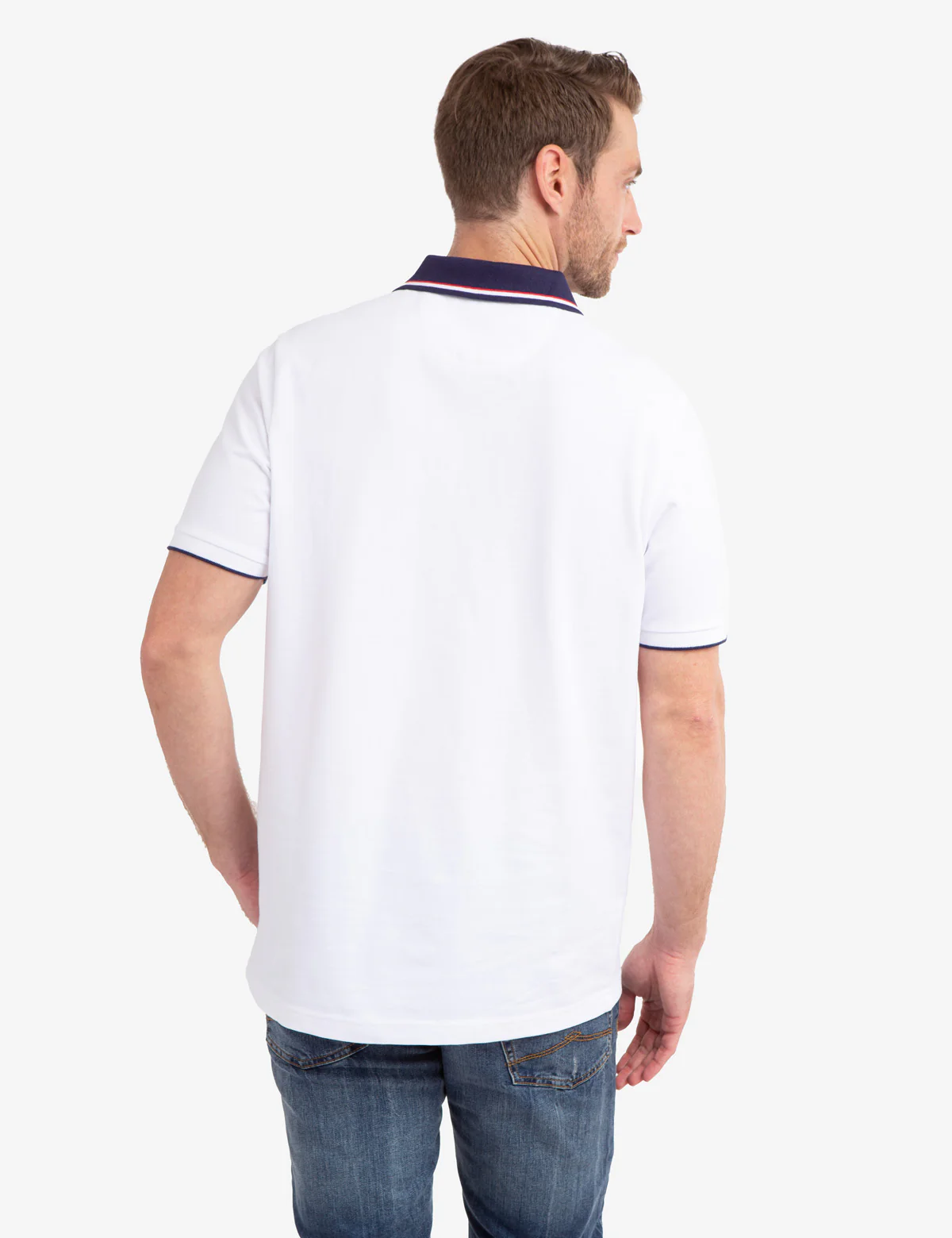 SIGNATURE STRIPE COLLAR PIQUE POLO SHIRT - Image 4