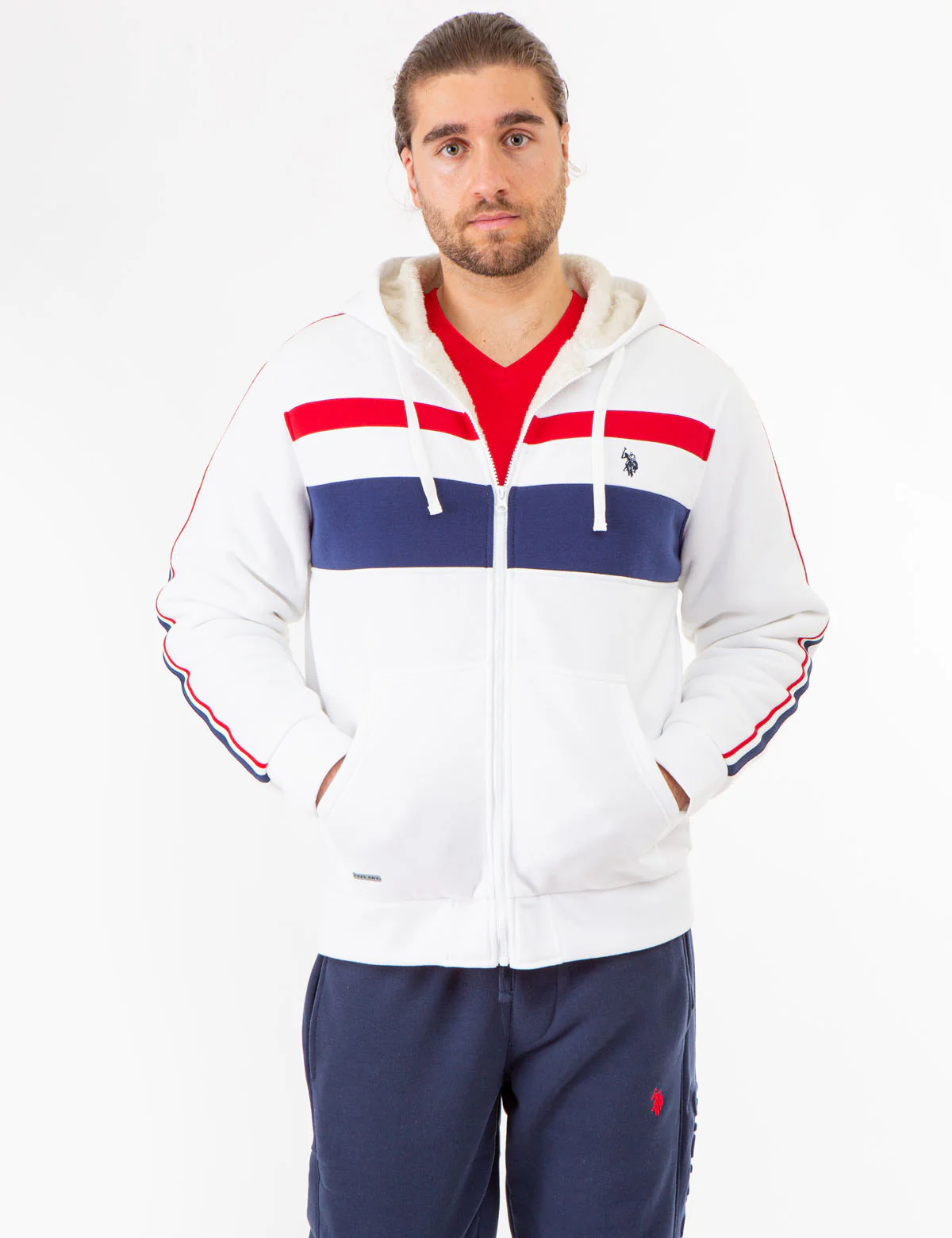 SIGNATURE STRIPE COLORBLOCK SHERPA HOODIE - Image 5