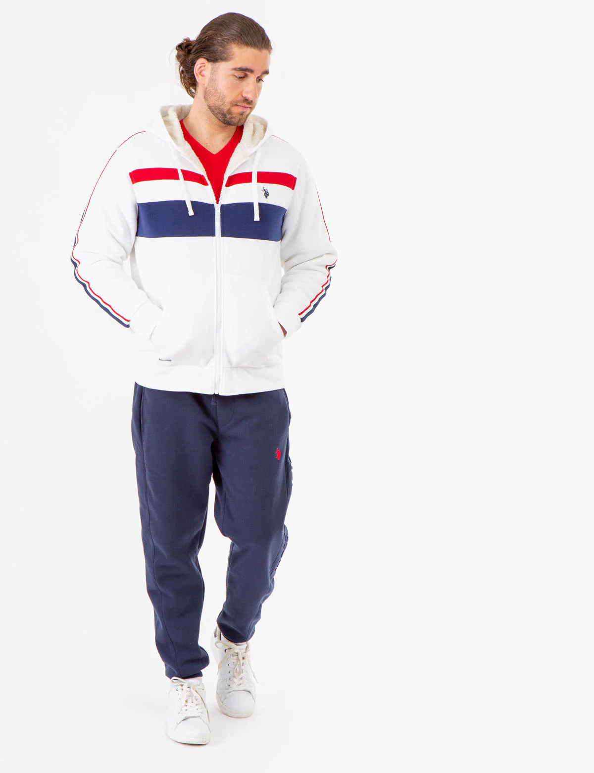 SIGNATURE STRIPE COLORBLOCK SHERPA HOODIE - Image 6