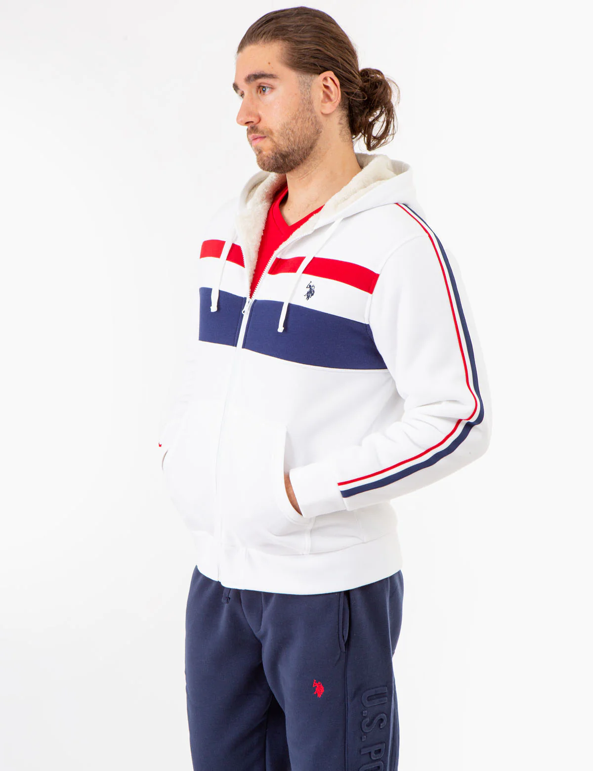 SIGNATURE STRIPE COLORBLOCK SHERPA HOODIE - Image 7