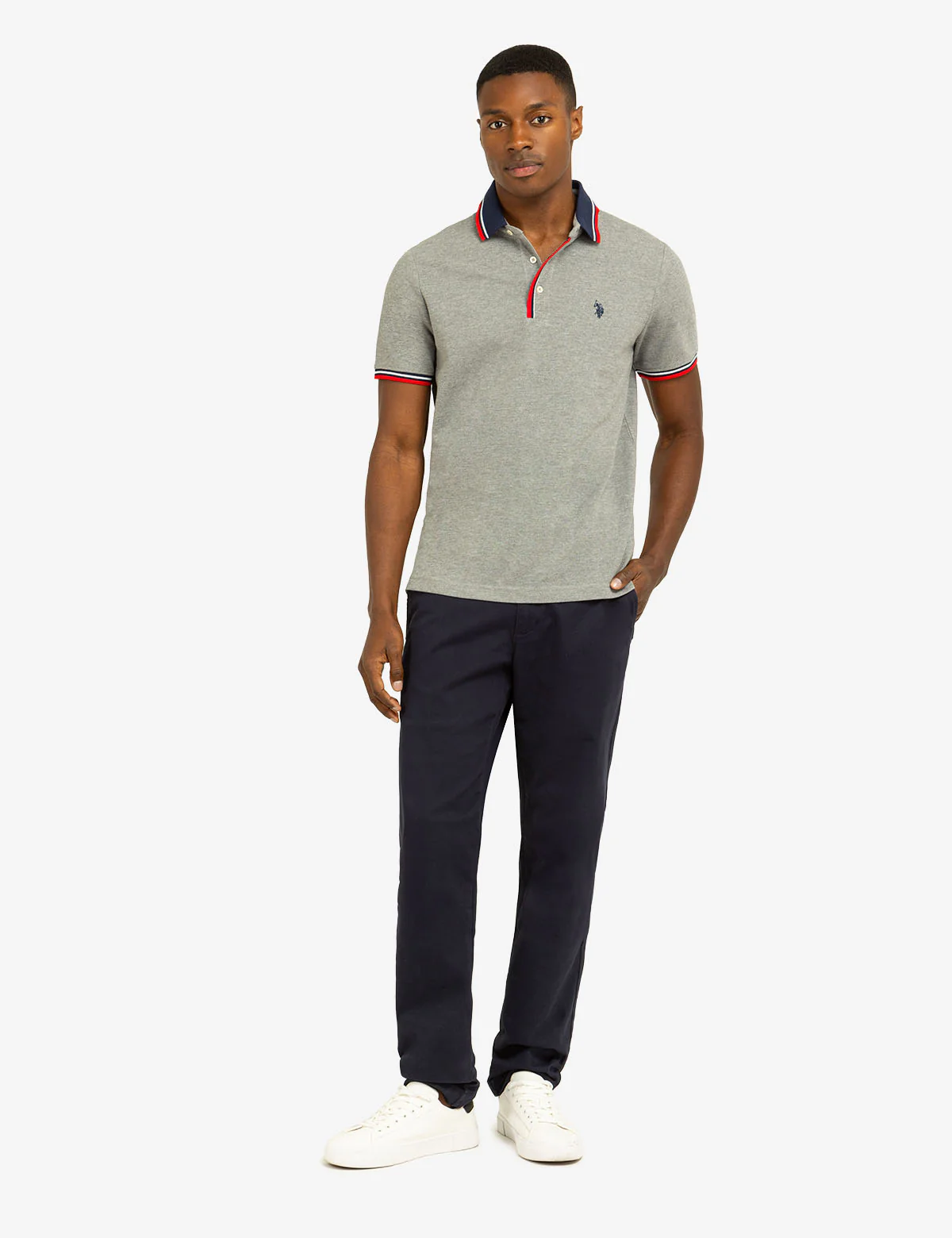 SIGNATURE STRIPE RIB TIPPED TRIM POLO SHIRT - Image 17