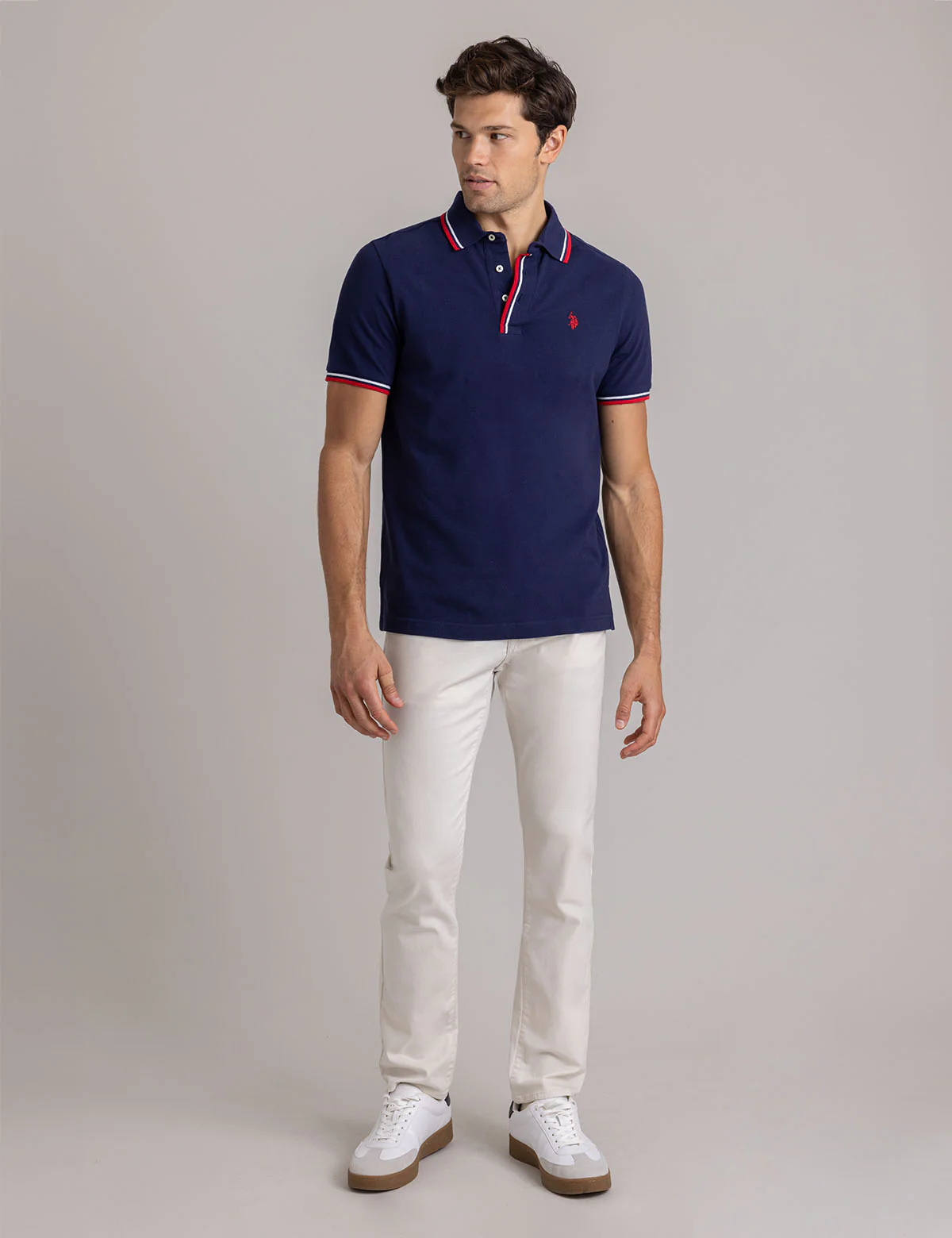 SIGNATURE STRIPE RIB TIPPED TRIM POLO SHIRT - Image 8