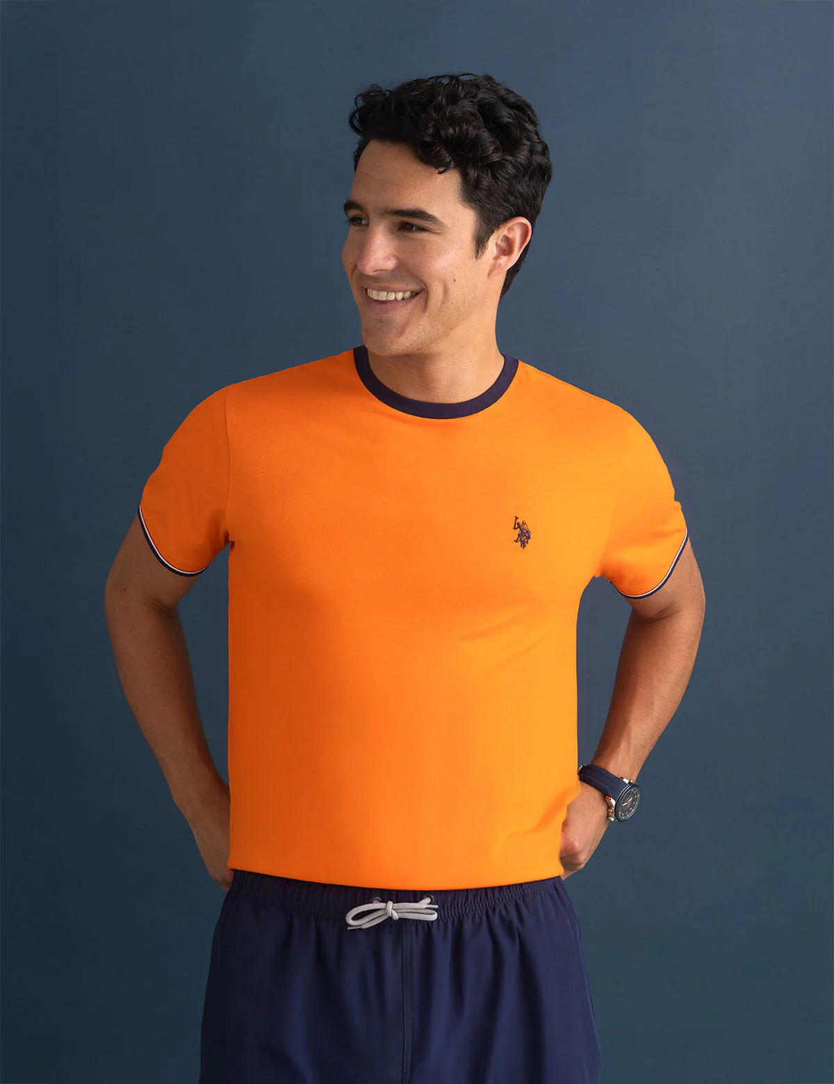 SIGNATURE STRIPE TRIM RINGER T-SHIRT