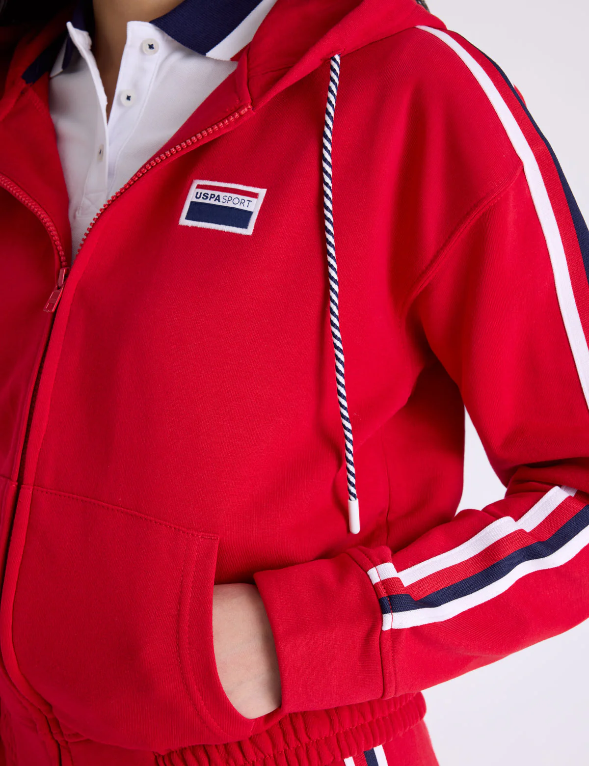 SIGNATURE STRIPE USPA SPORT ZIP HOODIE - Image 4