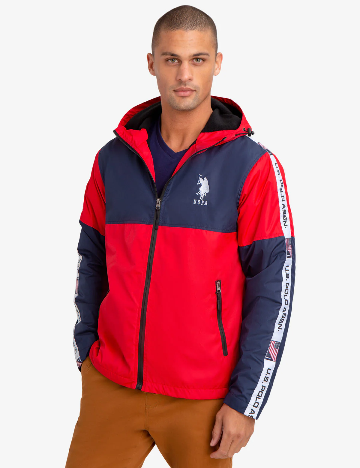 HOODED WINDBREAKER WITH U.S. POLO ASSN. SIDE TAPING - Image 5