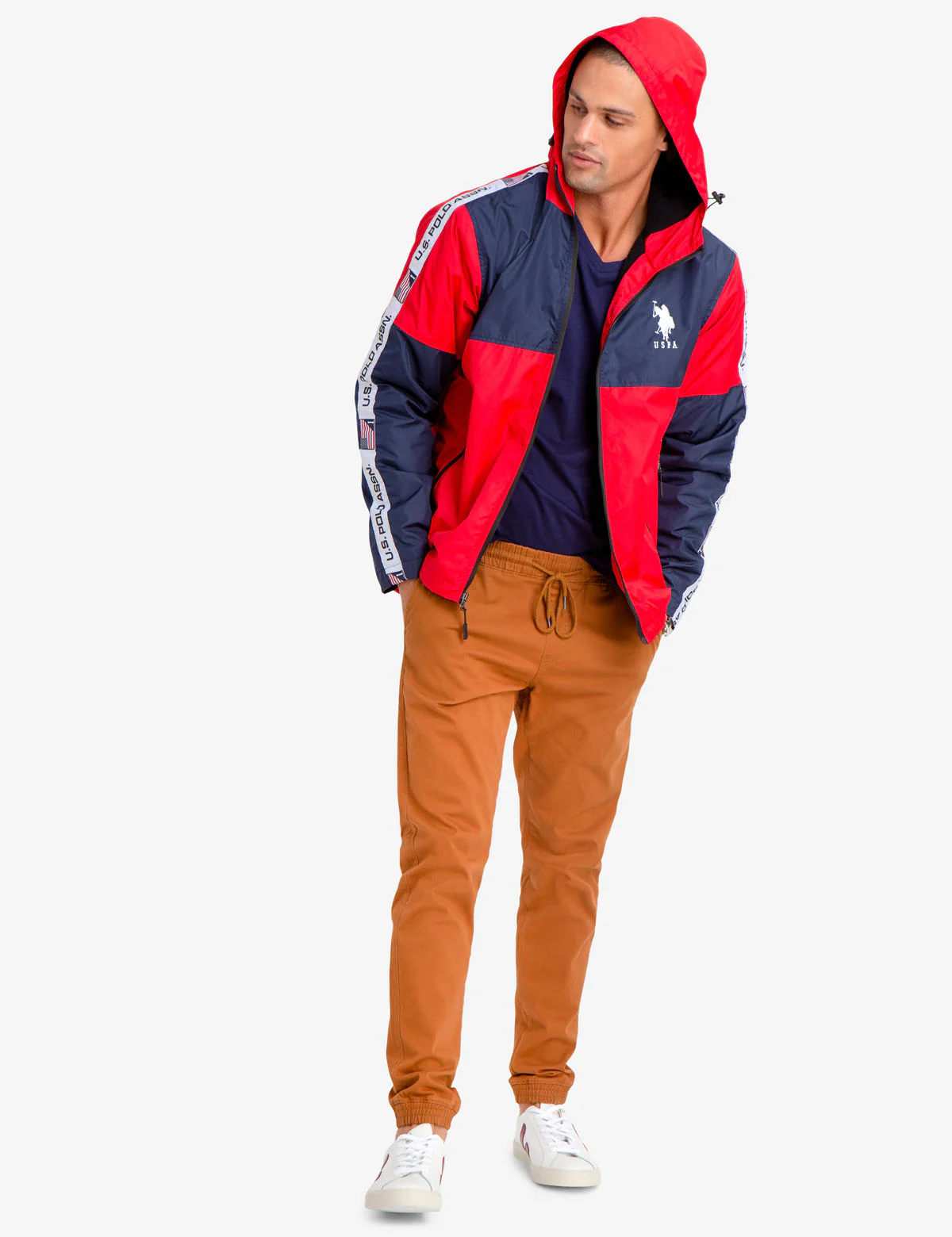HOODED WINDBREAKER WITH U.S. POLO ASSN. SIDE TAPING - Image 6