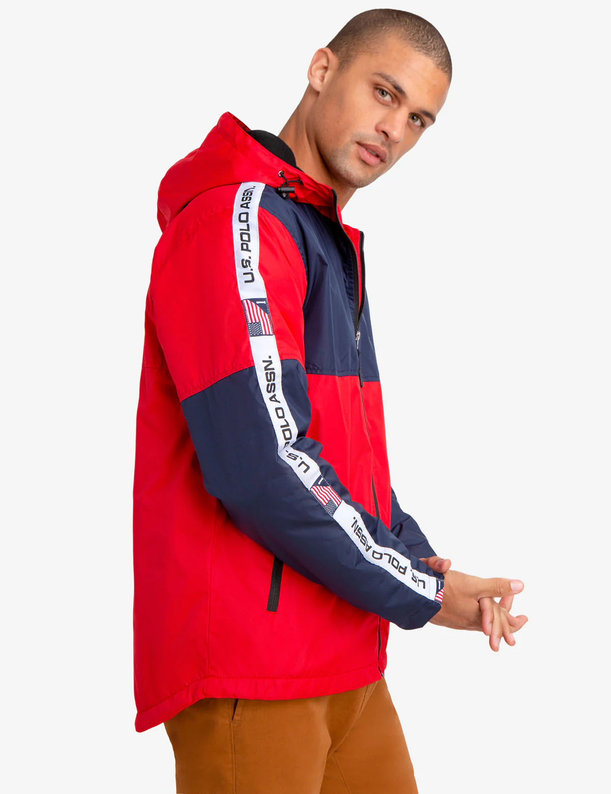 HOODED WINDBREAKER WITH U.S. POLO ASSN. SIDE TAPING - Image 7