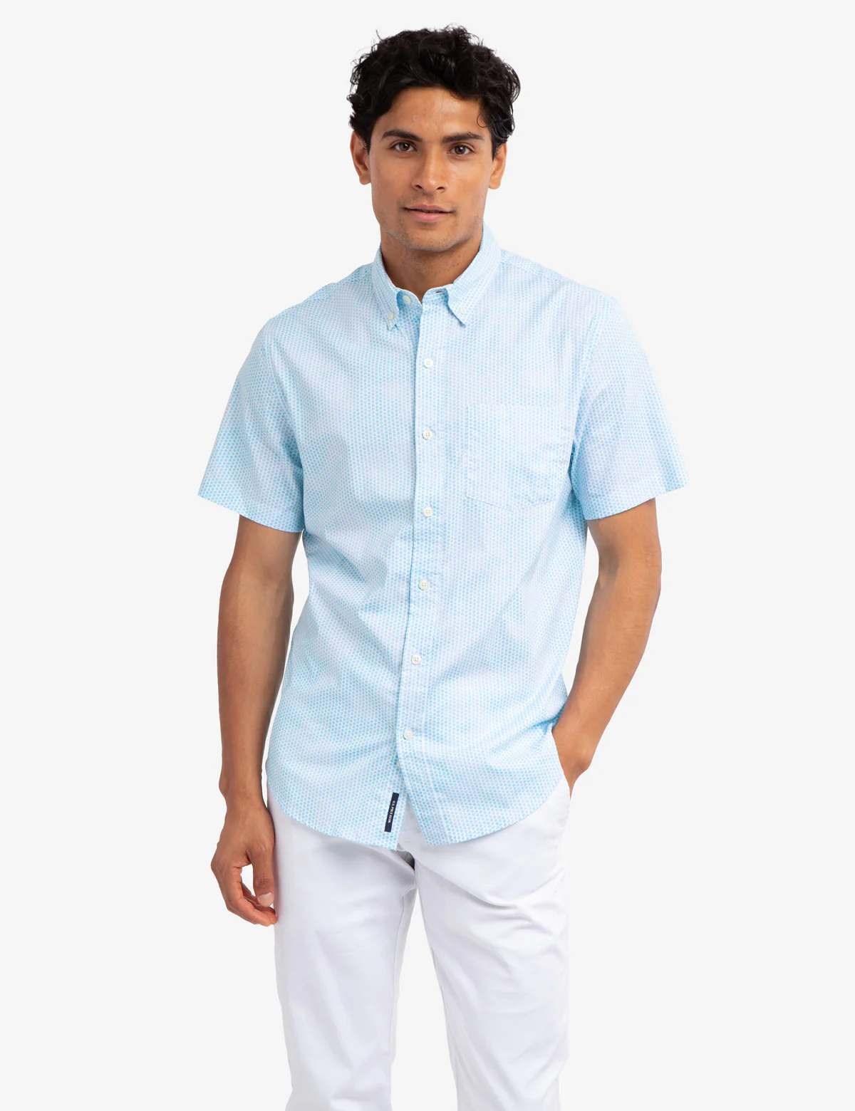 SHORT SLEEVE POPLIN PRINTED SHIRT