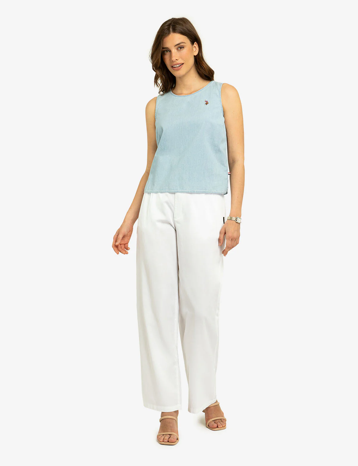 SLEEVELESS KEYHOLE BACK CROP TOP - Image 2