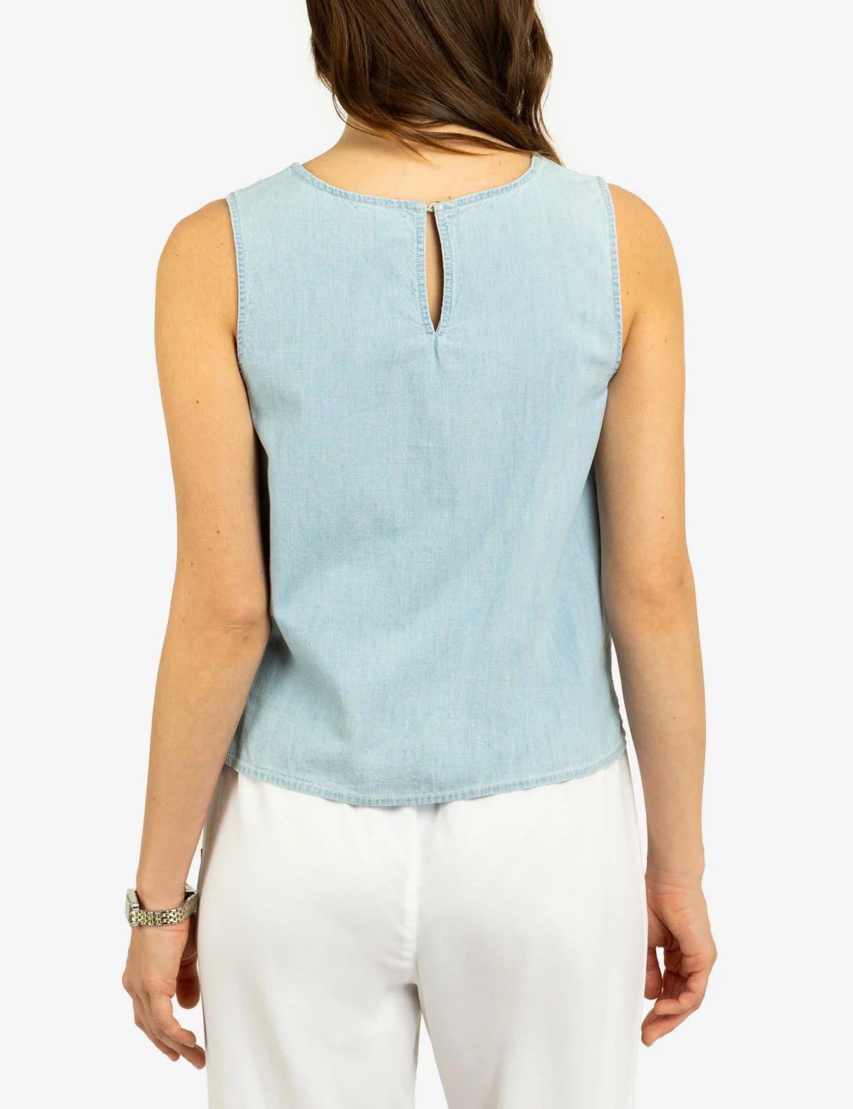 SLEEVELESS KEYHOLE BACK CROP TOP - Image 5