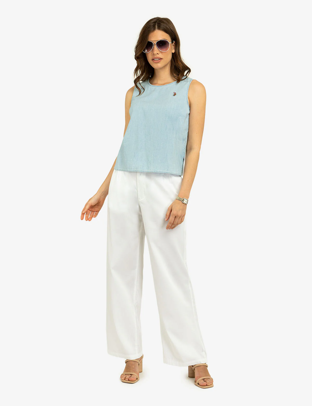 SLEEVELESS KEYHOLE BACK CROP TOP - Image 8