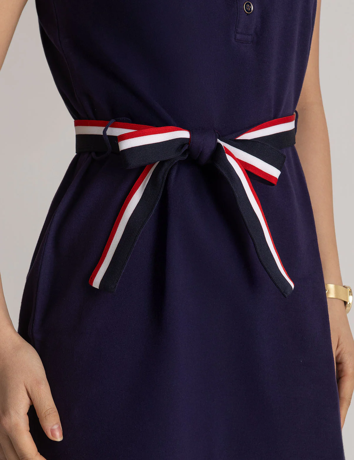 SLEEVELESS SIGNATURE STRIPE POLO DRESS - Image 3