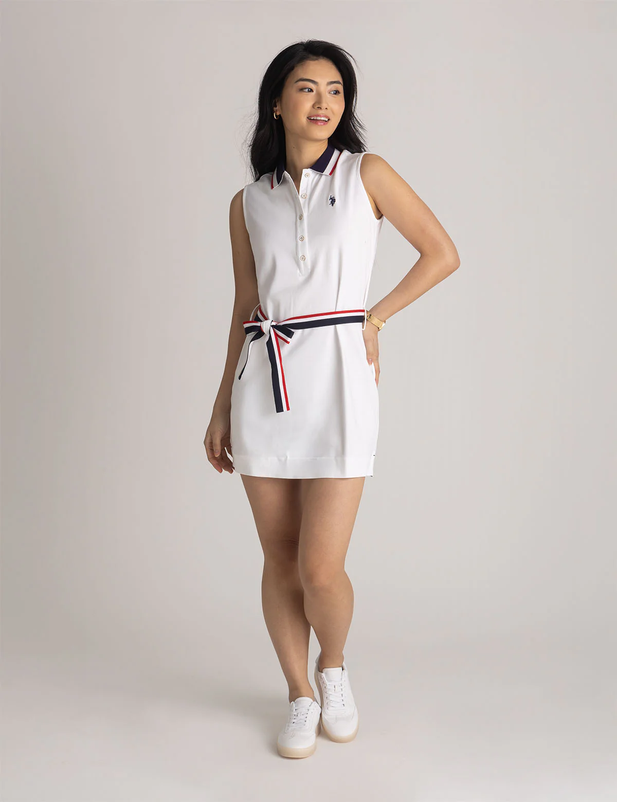 SLEEVELESS SIGNATURE STRIPE POLO DRESS - Image 8