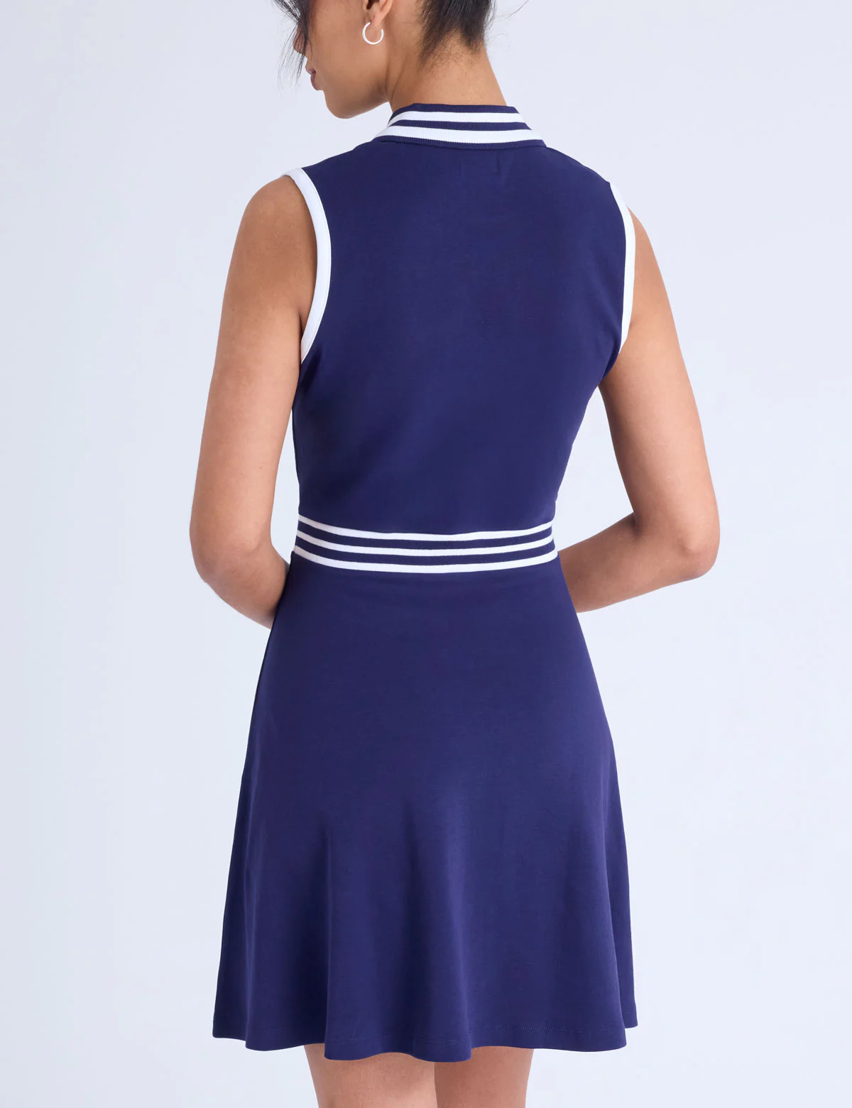 SLEEVELESS ZIP PLACKET FIT & FLARE POLO DRESS - Image 10