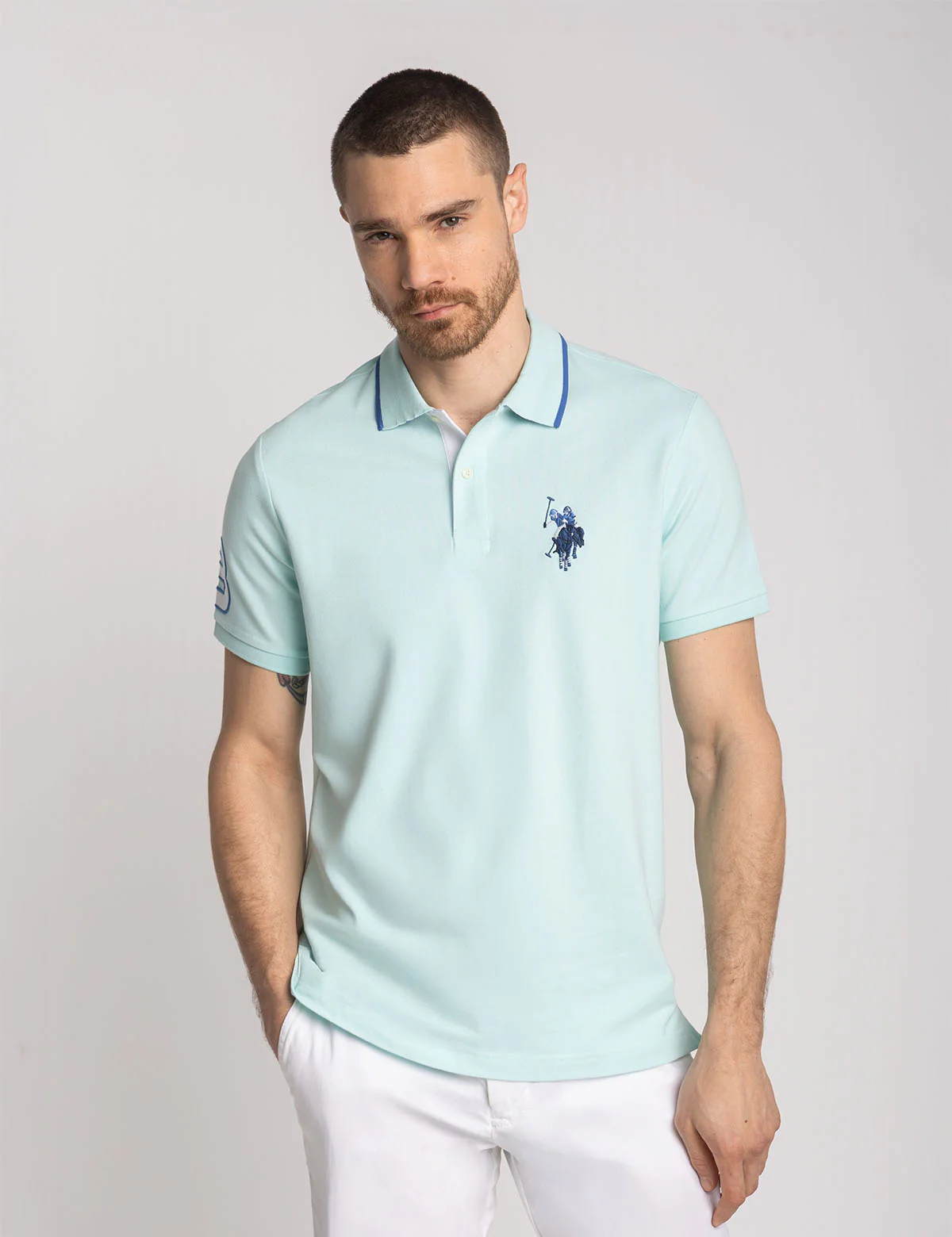 SLIM FIT BIG LOGO MULTI-TONAL POLO SHIRT - Image 12