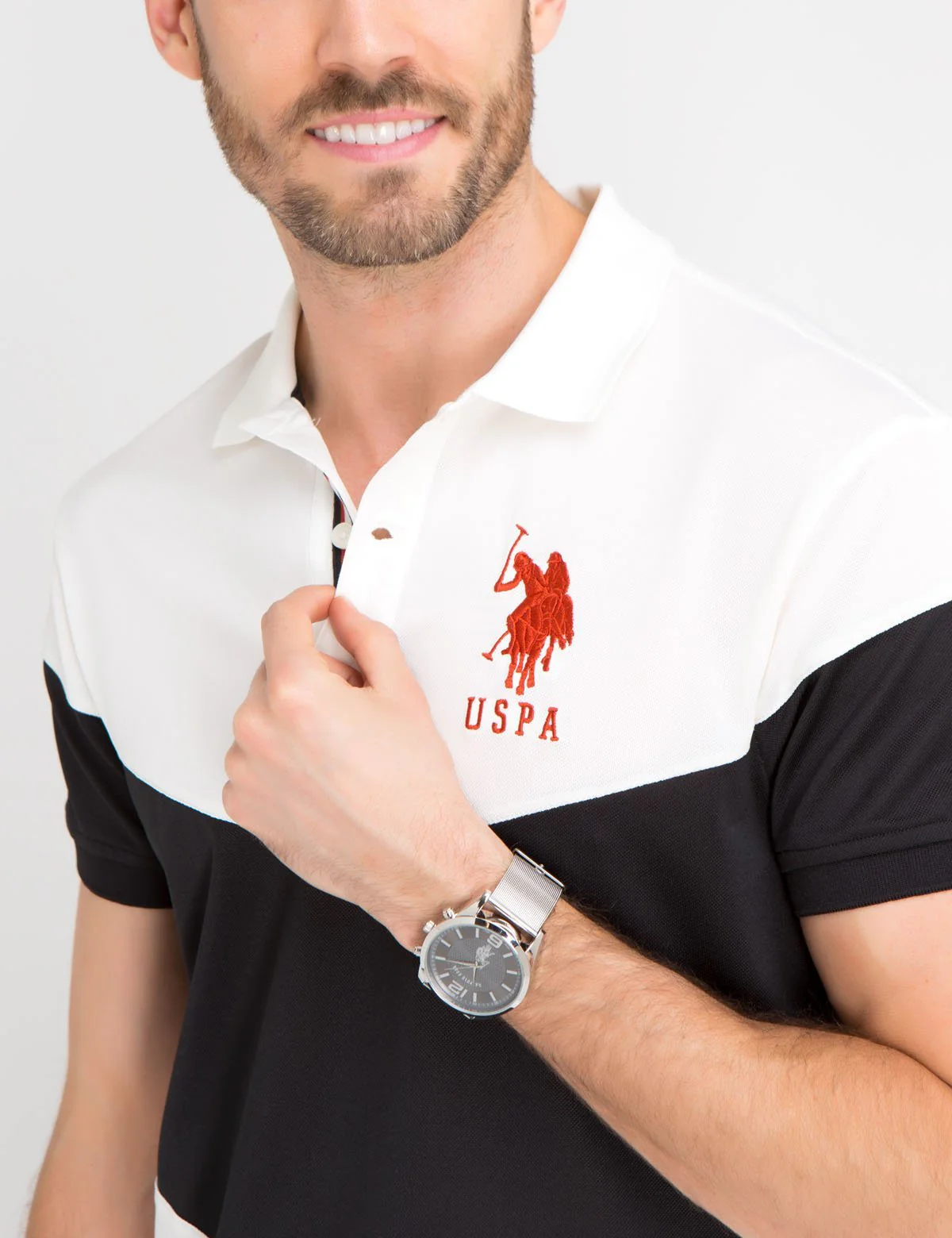SLIM FIT PIQUE CHEVRON POLO SHIRT - Image 5