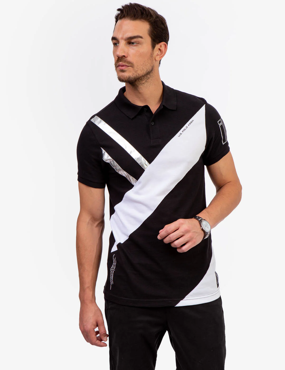 SLIM FIT COLORBLOCK PIQUE POLO SHIRT