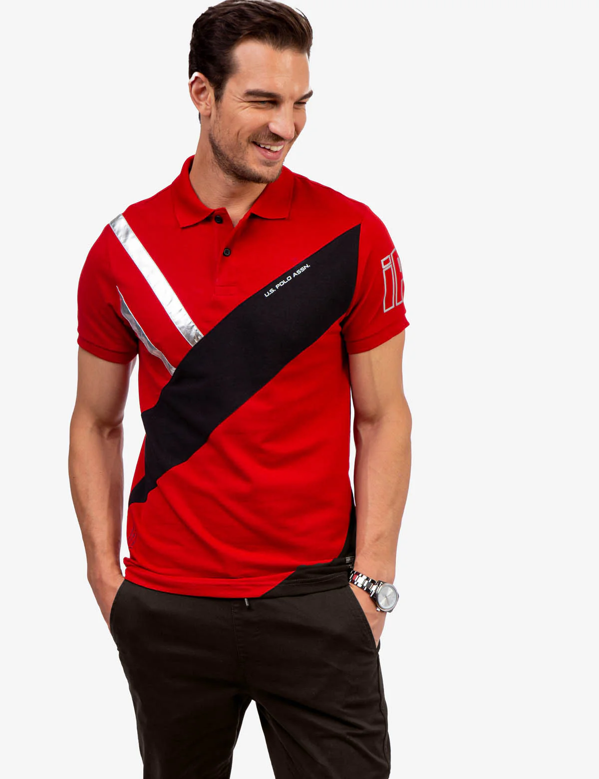 SLIM FIT COLORBLOCK PIQUE POLO SHIRT - Image 7