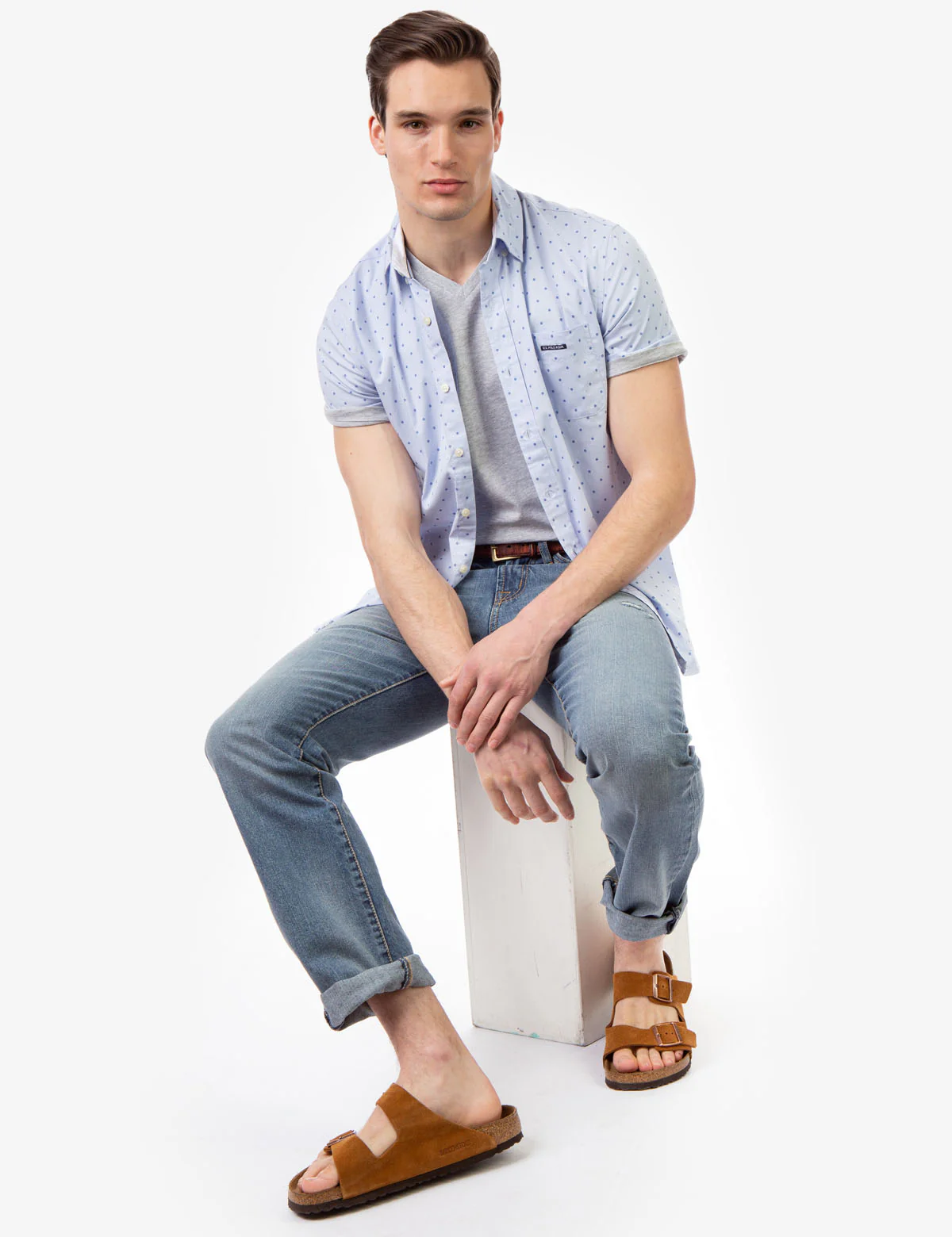 SLIM FIT DOT PATTERN SHORT SLEEVE SHIRT - Image 2