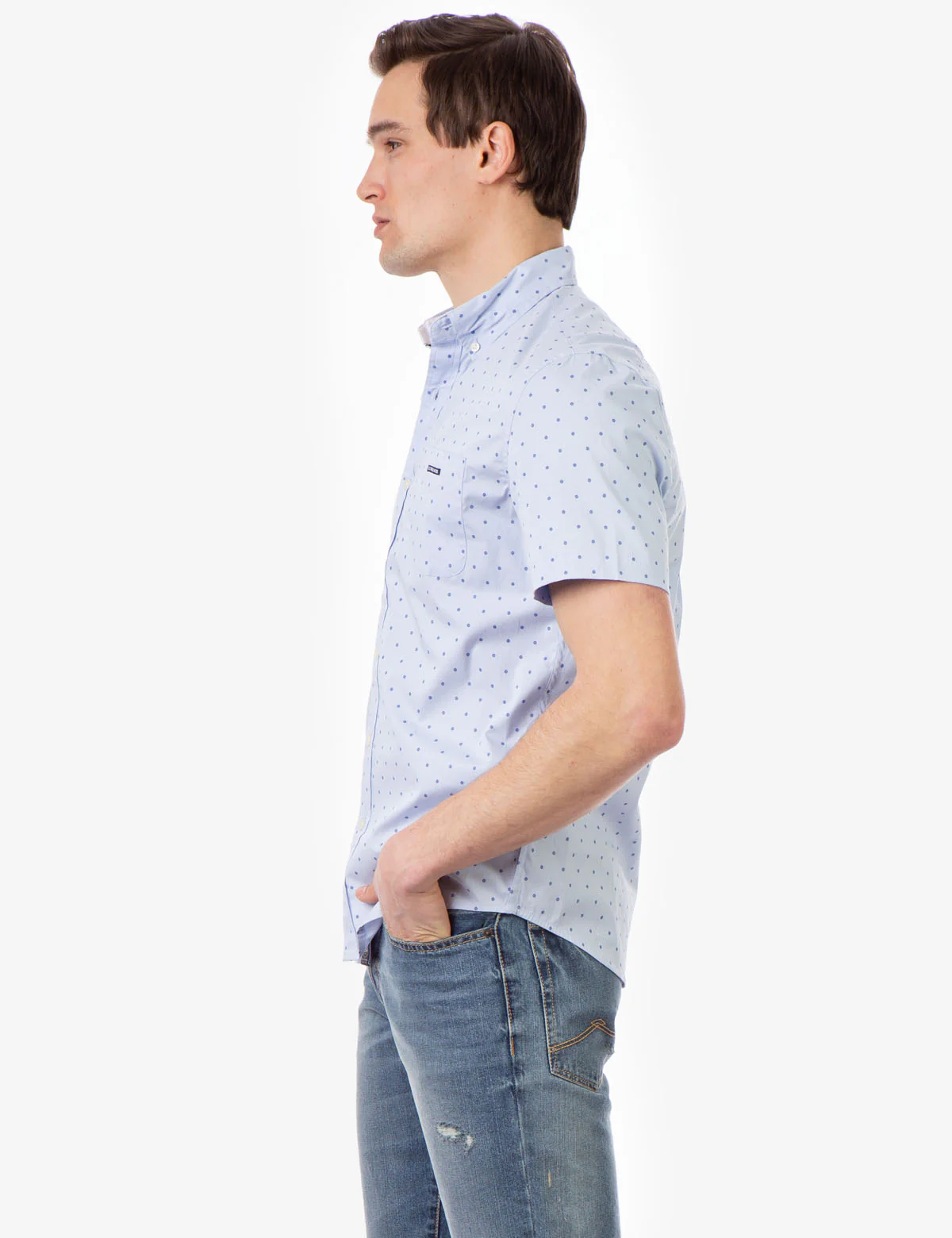SLIM FIT DOT PATTERN SHORT SLEEVE SHIRT - Image 3