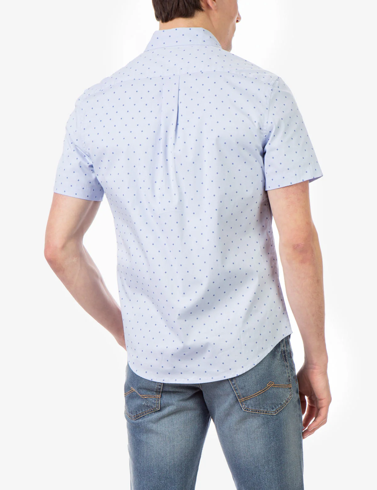 SLIM FIT DOT PATTERN SHORT SLEEVE SHIRT - Image 4