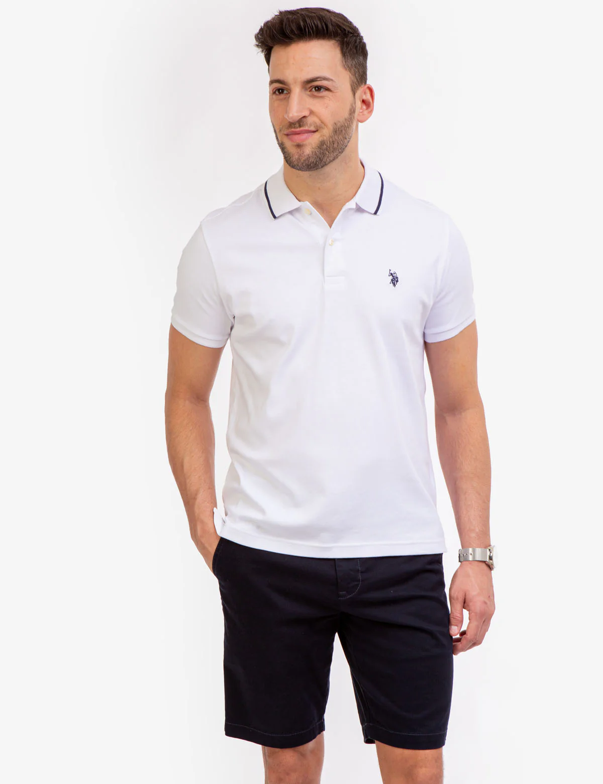 SLIM FIT INTERLOCK POLO SHIRT