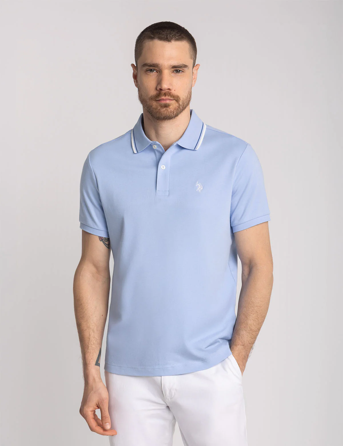 SLIM FIT TIPPED INTERLOCK POLO SHIRT - Image 21