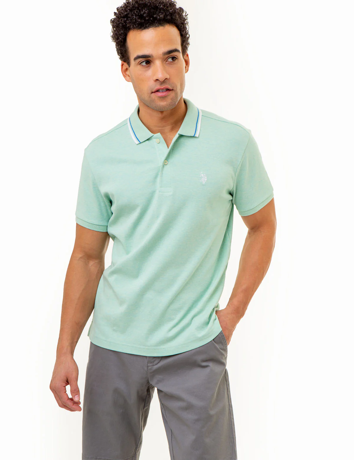 SLIM FIT TIPPED INTERLOCK POLO SHIRT - Image 30