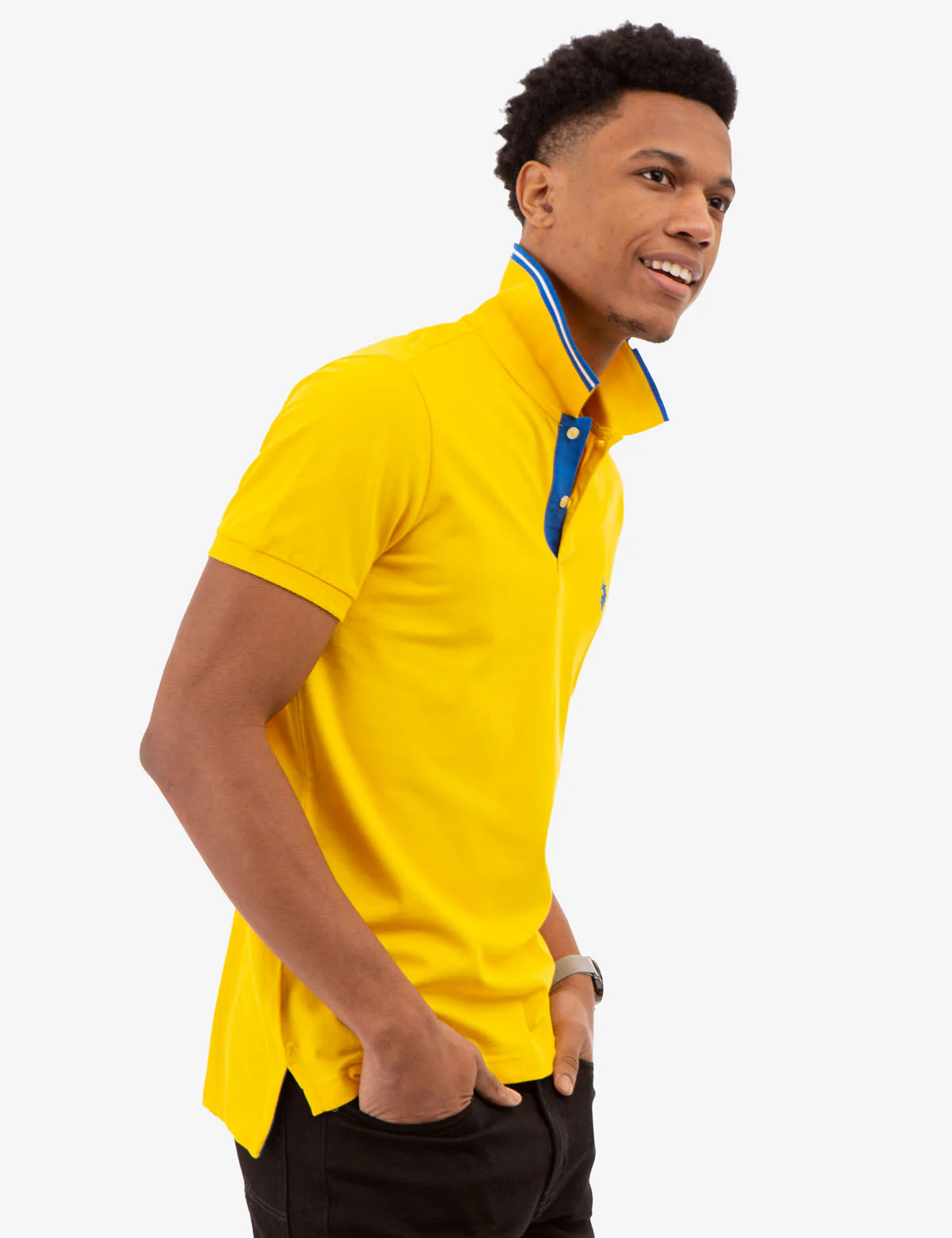 SLIM FIT STRETCH PIQUE SOLID POLO SHIRT - Image 2