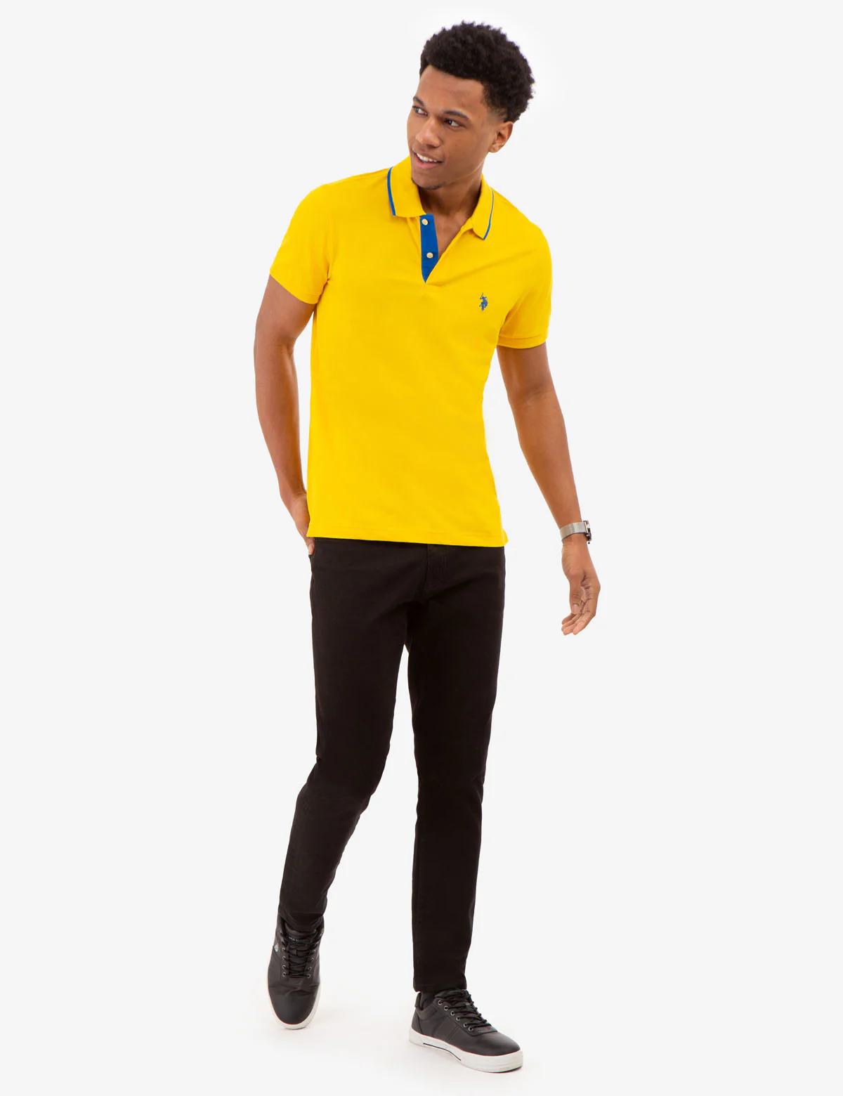 SLIM FIT STRETCH PIQUE SOLID POLO SHIRT - Image 3