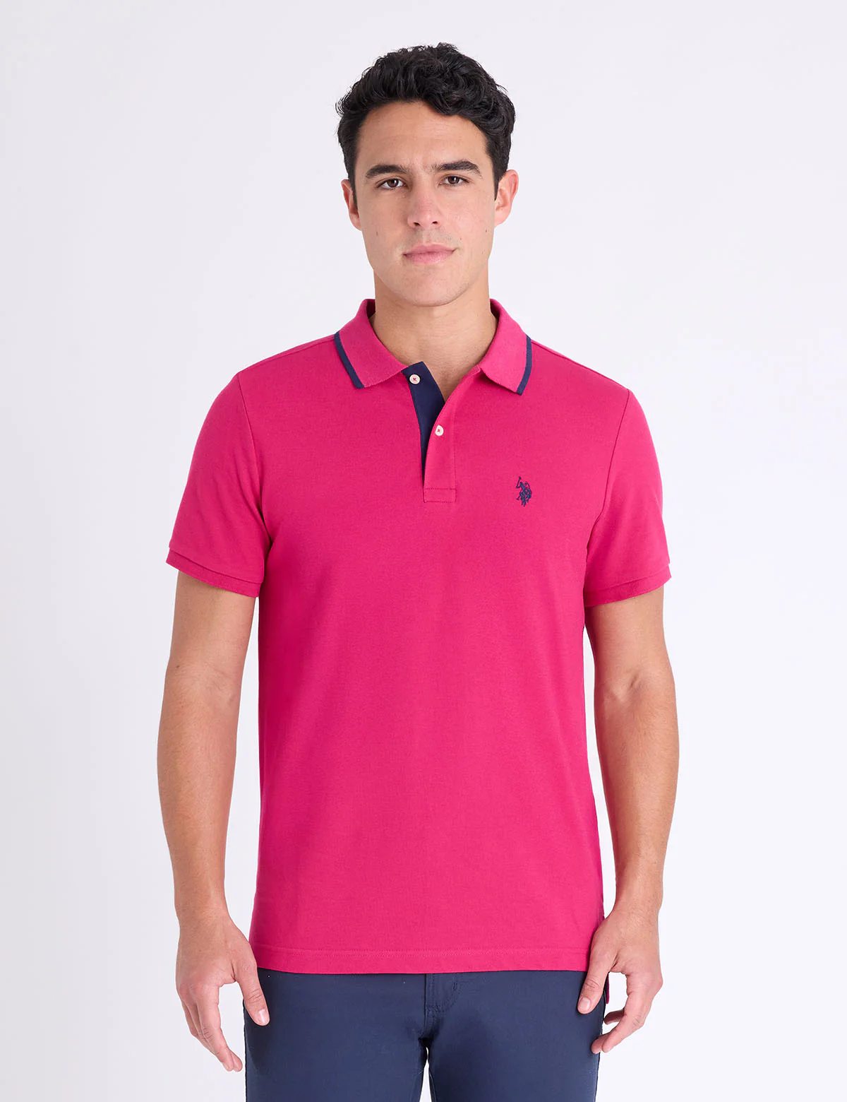 SLIM FIT STRETCH SOLID PIQUE POLO SHIRT - Image 14
