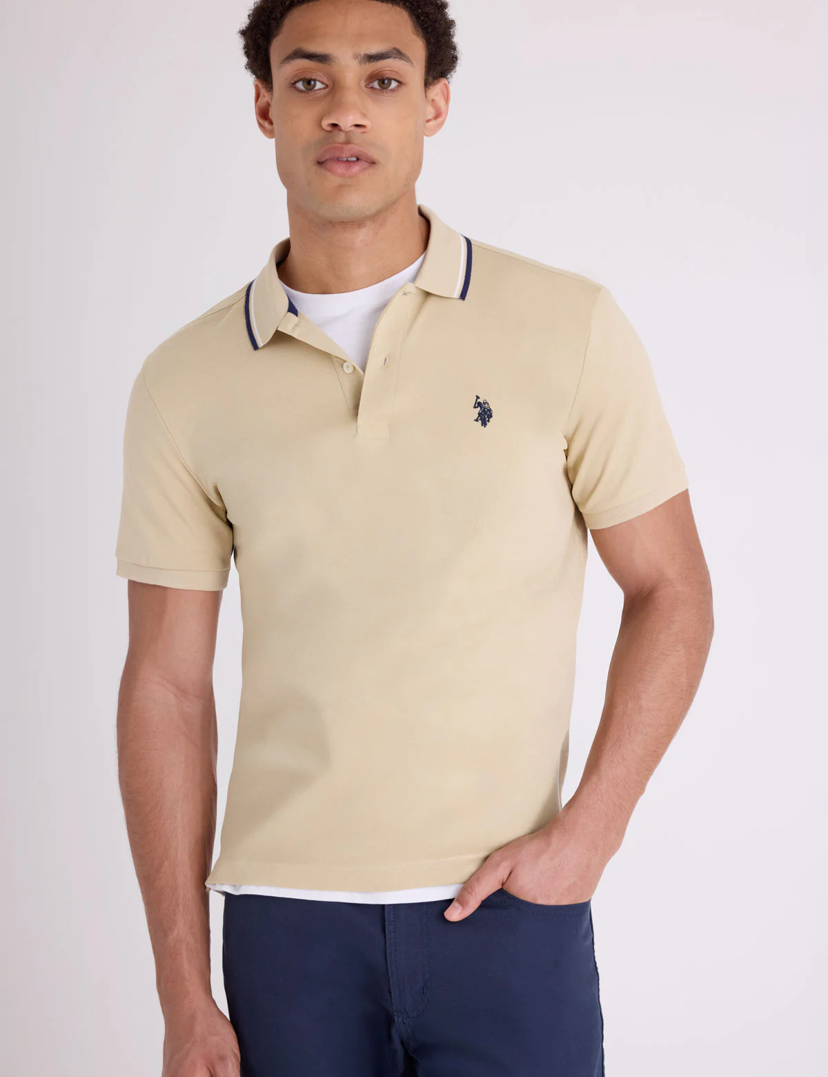 SLIM FIT TIPPED INTERLOCK POLO SHIRT - Image 12