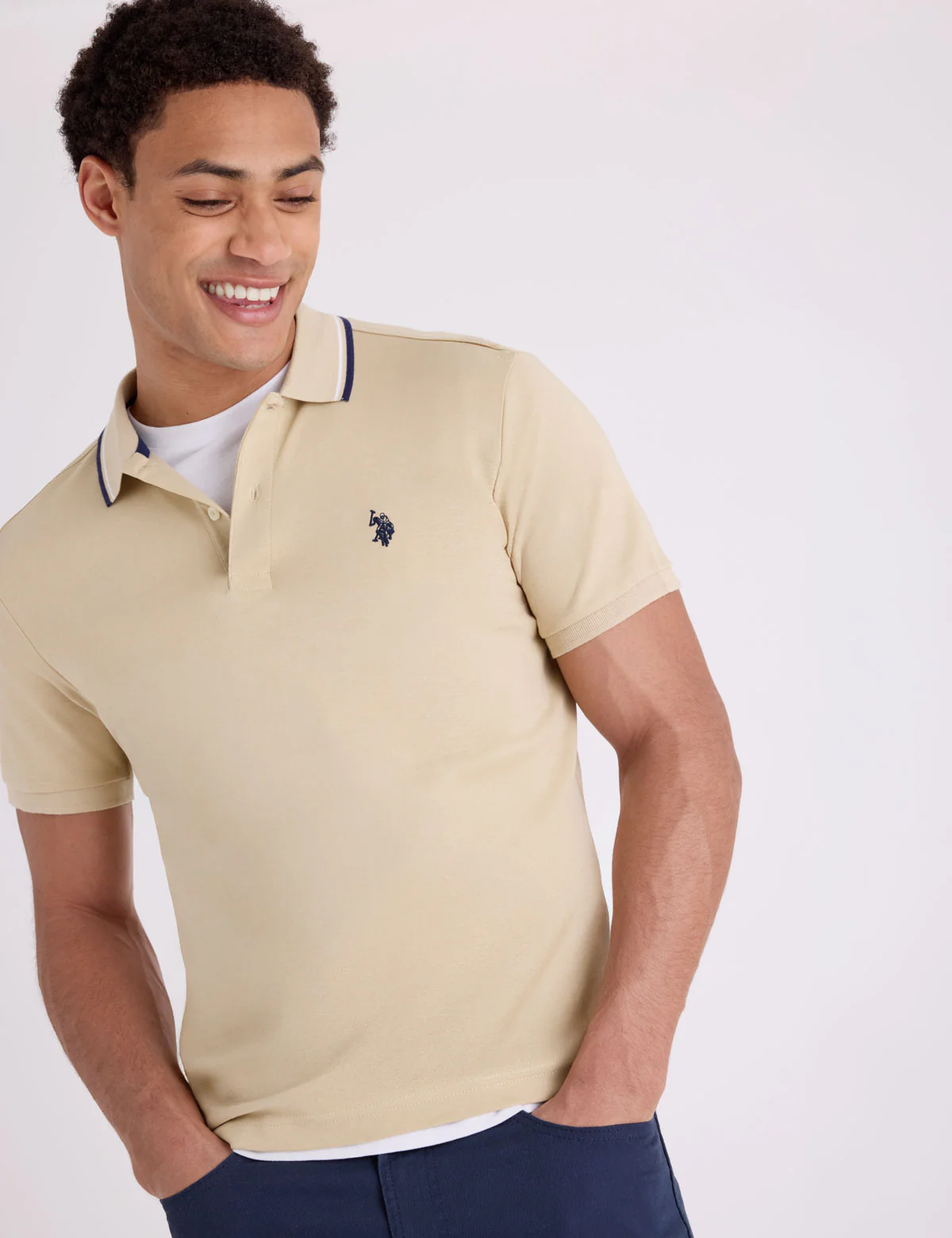 SLIM FIT TIPPED INTERLOCK POLO SHIRT - Image 9