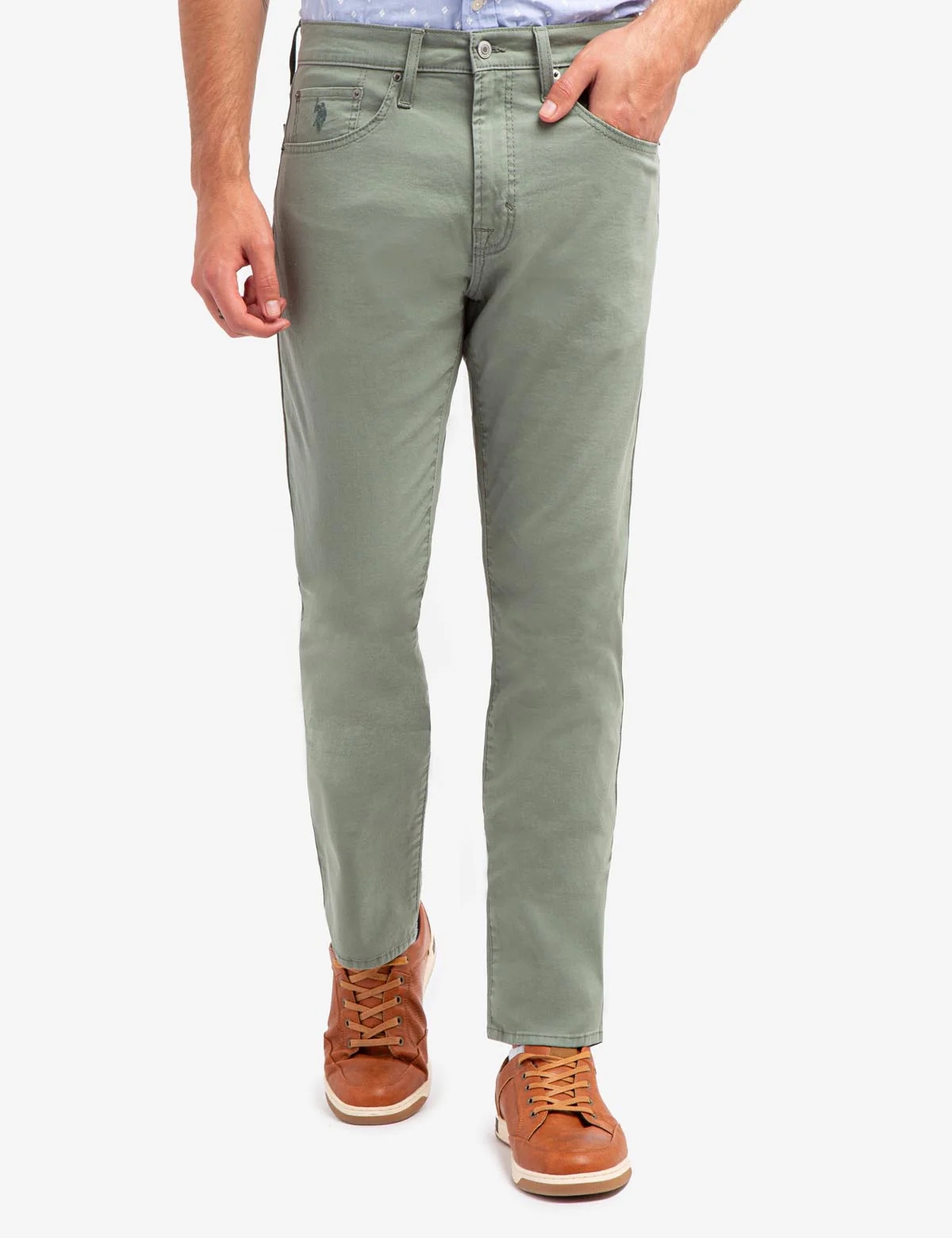 SLIM STRAIGHT 5 POCKET STRETCH CHINO PANTS - Image 6
