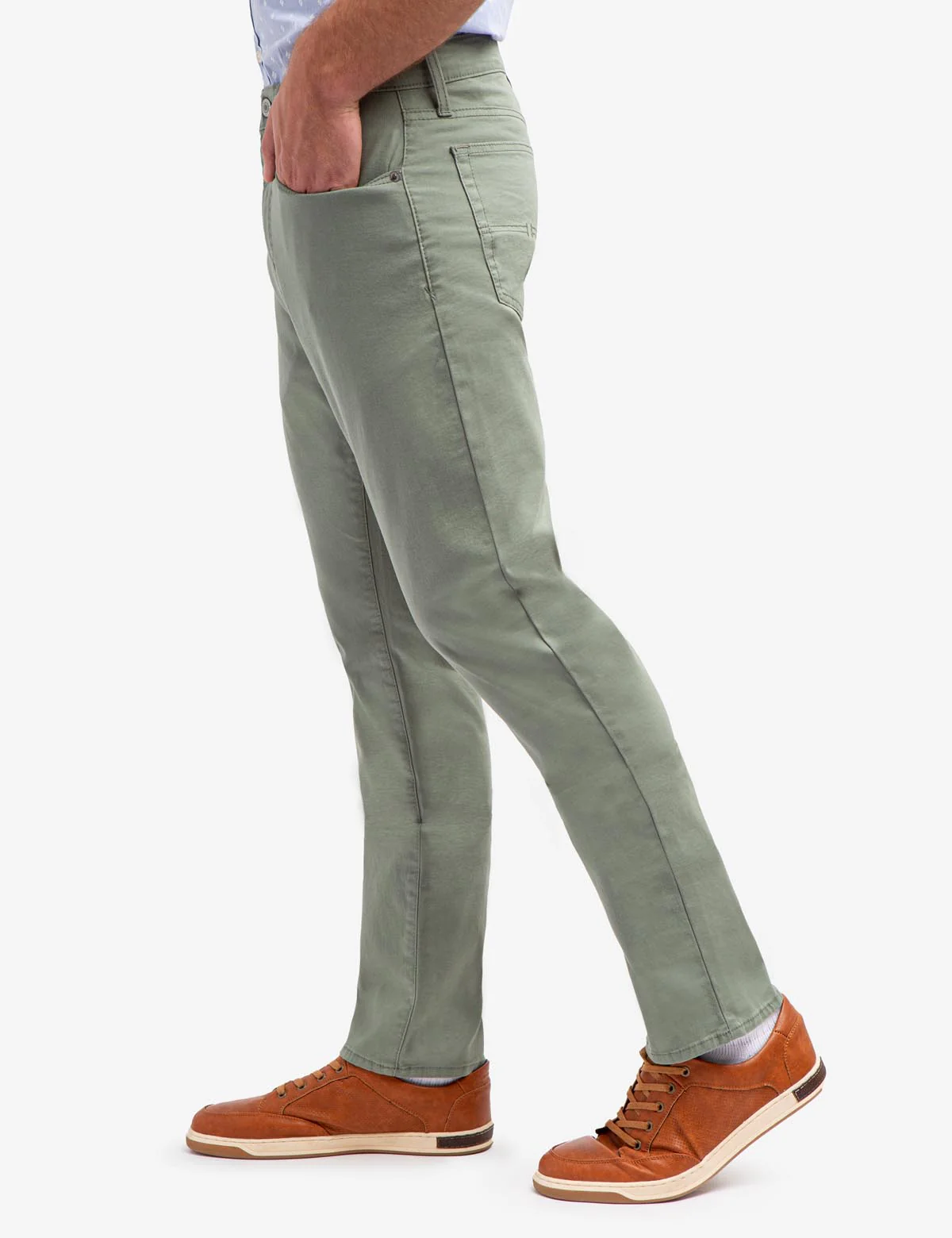 SLIM STRAIGHT 5 POCKET STRETCH CHINO PANTS - Image 8