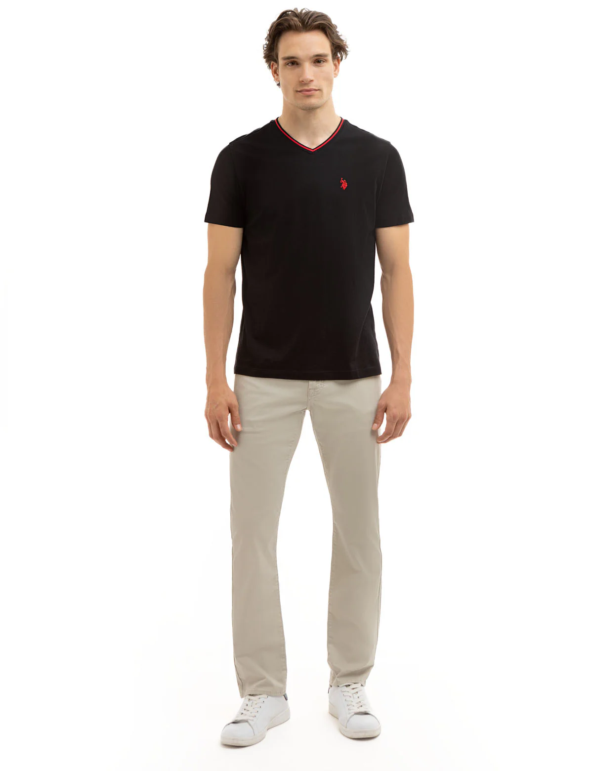 SLIM STRAIGHT 5 POCKET STRETCH CHINO PANTS - Image 2