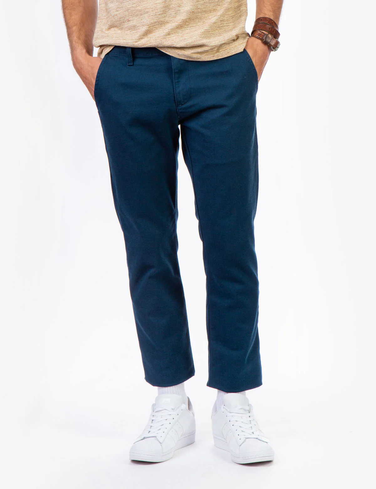SLIM STRAIGHT TEXTURED PANTS - Image 6