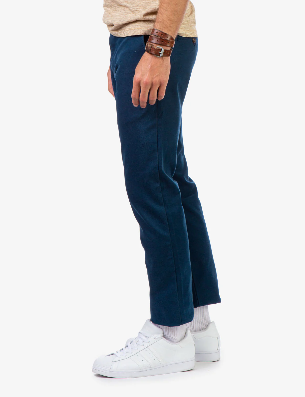 SLIM STRAIGHT TEXTURED PANTS - Image 8