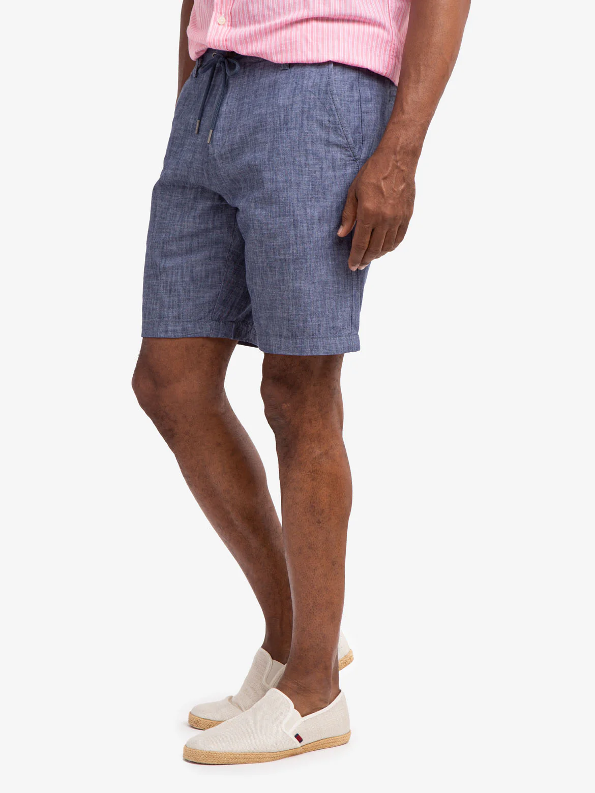 SLUB CHAMBRAY DRAWSTRING SHORTS - Image 3