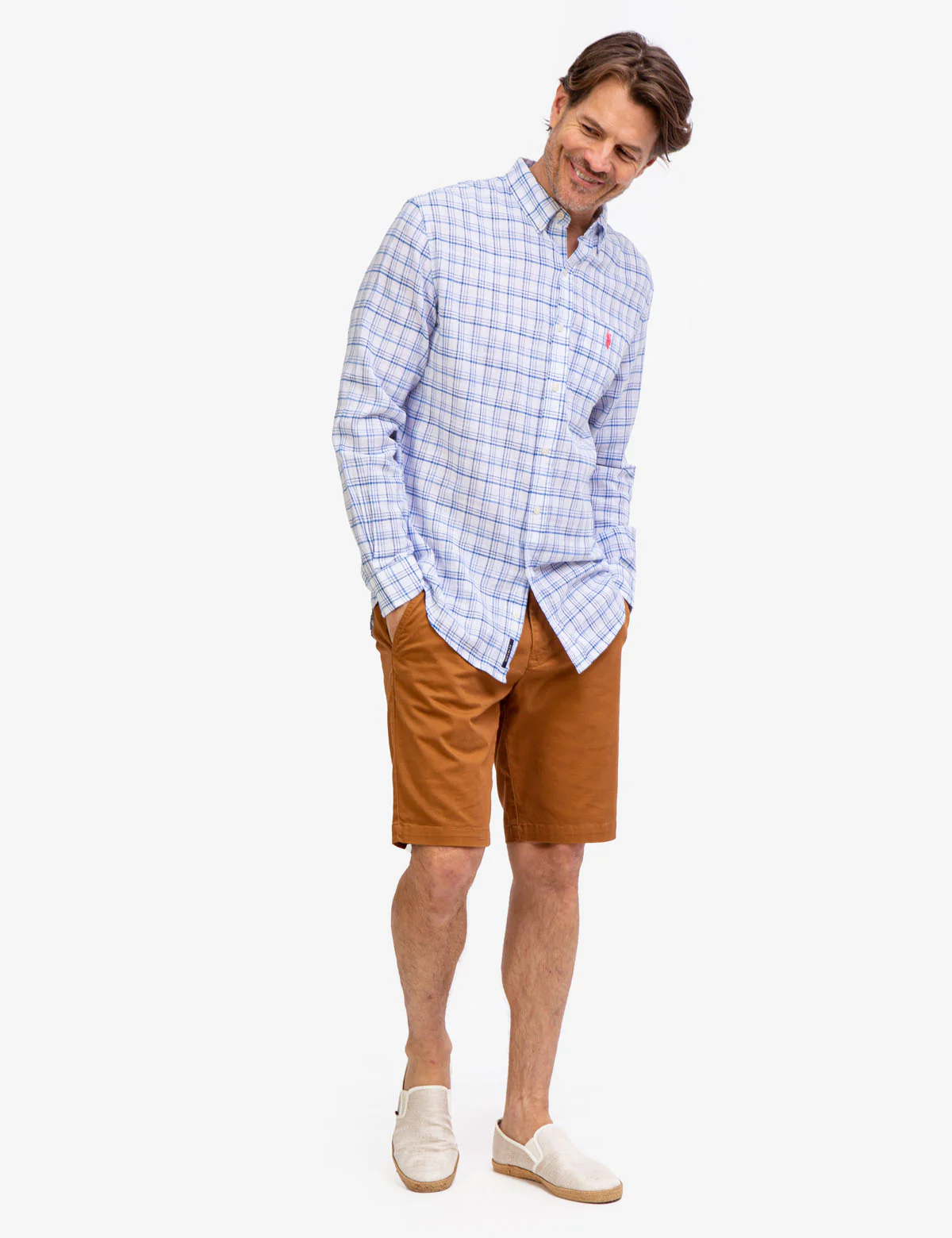 SLUB PLAID LONG SLEEVE SHIRT - Image 2