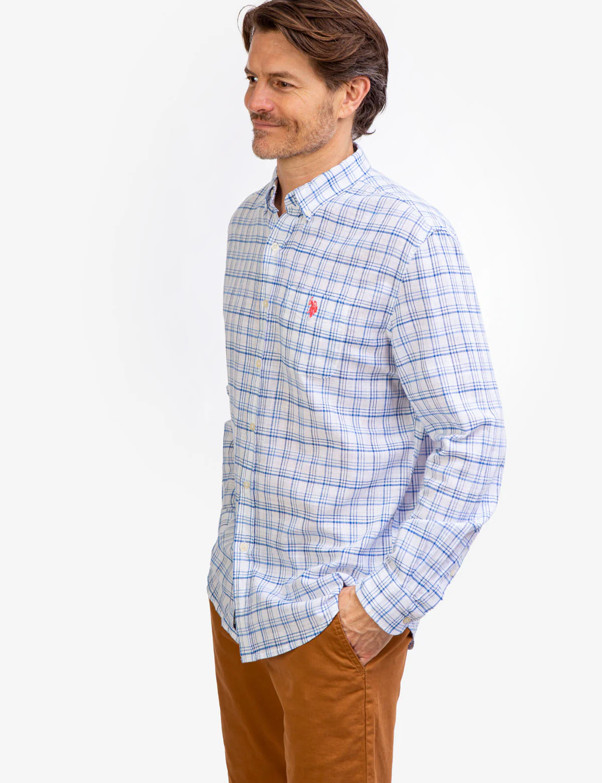 SLUB PLAID LONG SLEEVE SHIRT - Image 3