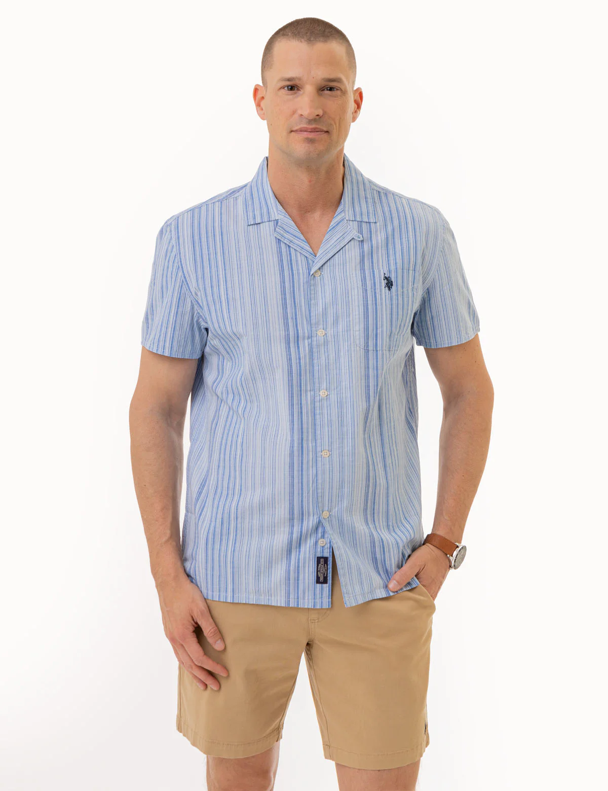 SLUB POPLIN SHORT SLEEVE SHIRT WITH POCKET