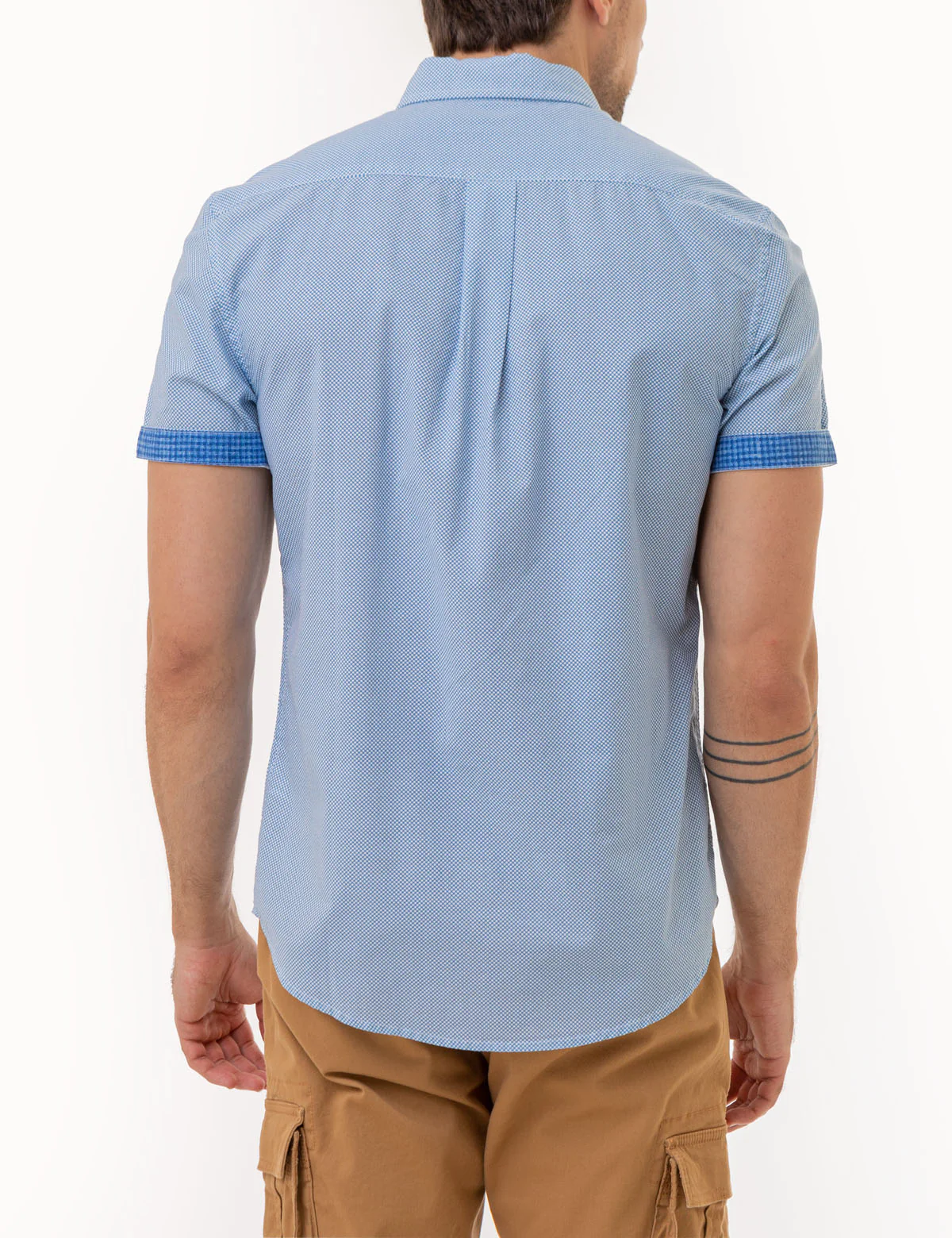SLUB POPLIN WOVEN SHIRT WITH CONTRAST FACING - Image 4