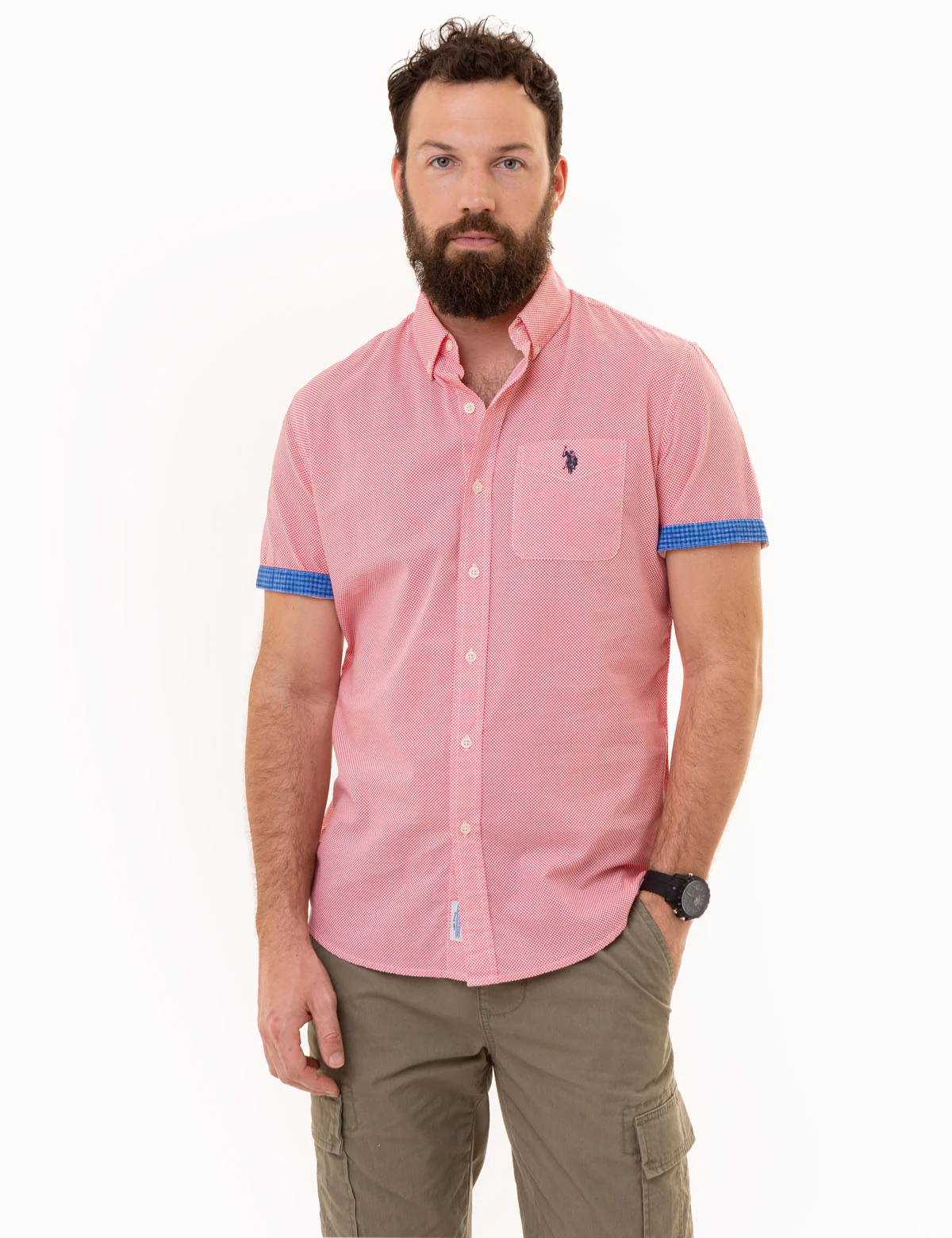 SLUB POPLIN WOVEN SHIRT WITH CONTRAST FACING - Image 5