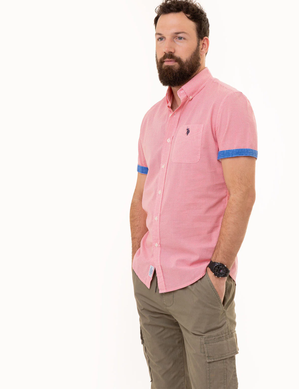 SLUB POPLIN WOVEN SHIRT WITH CONTRAST FACING - Image 7