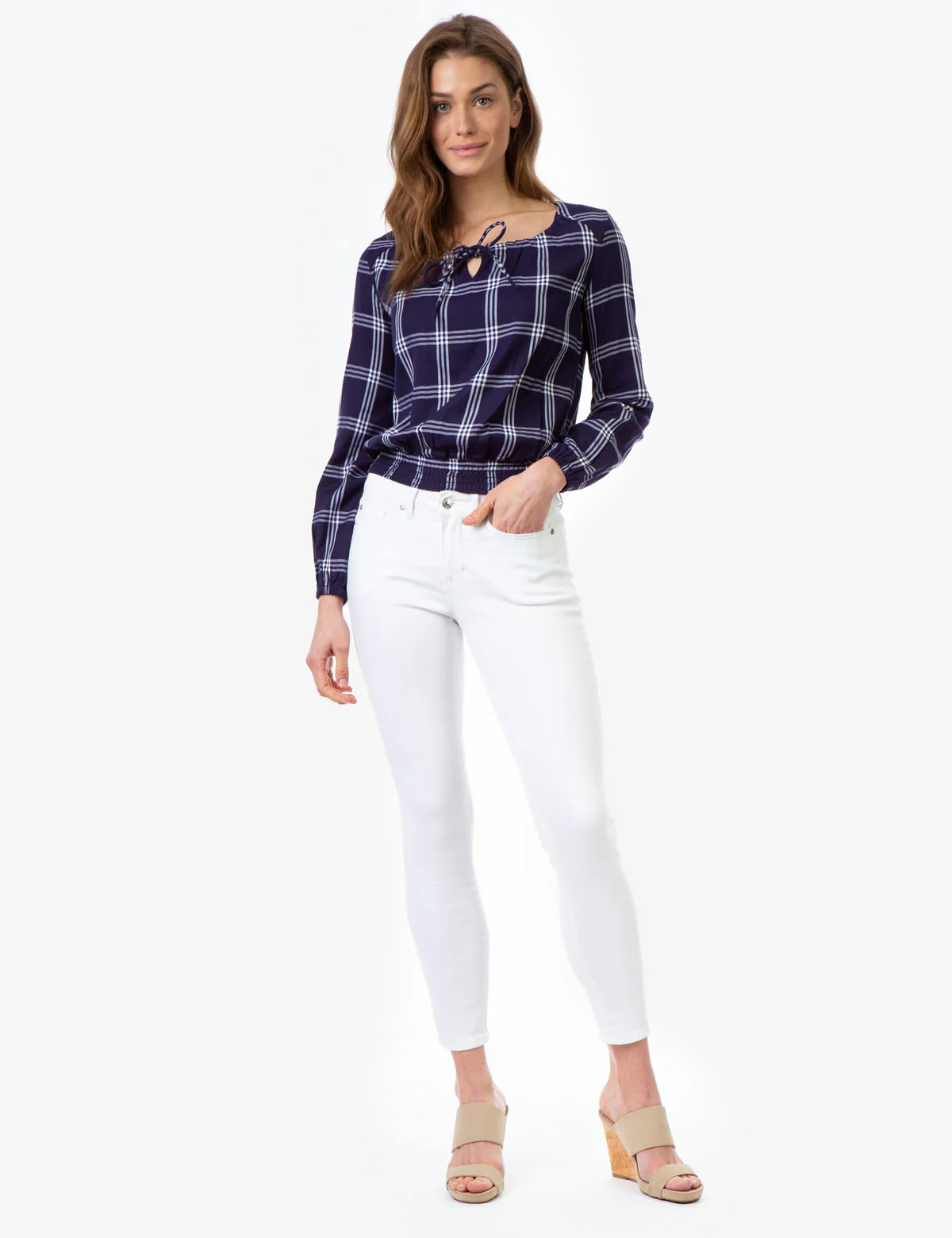 SMOCKED PLAID SHIRT - Image 2