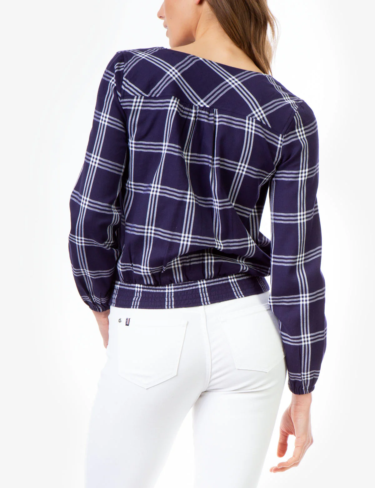 SMOCKED PLAID SHIRT - Image 3