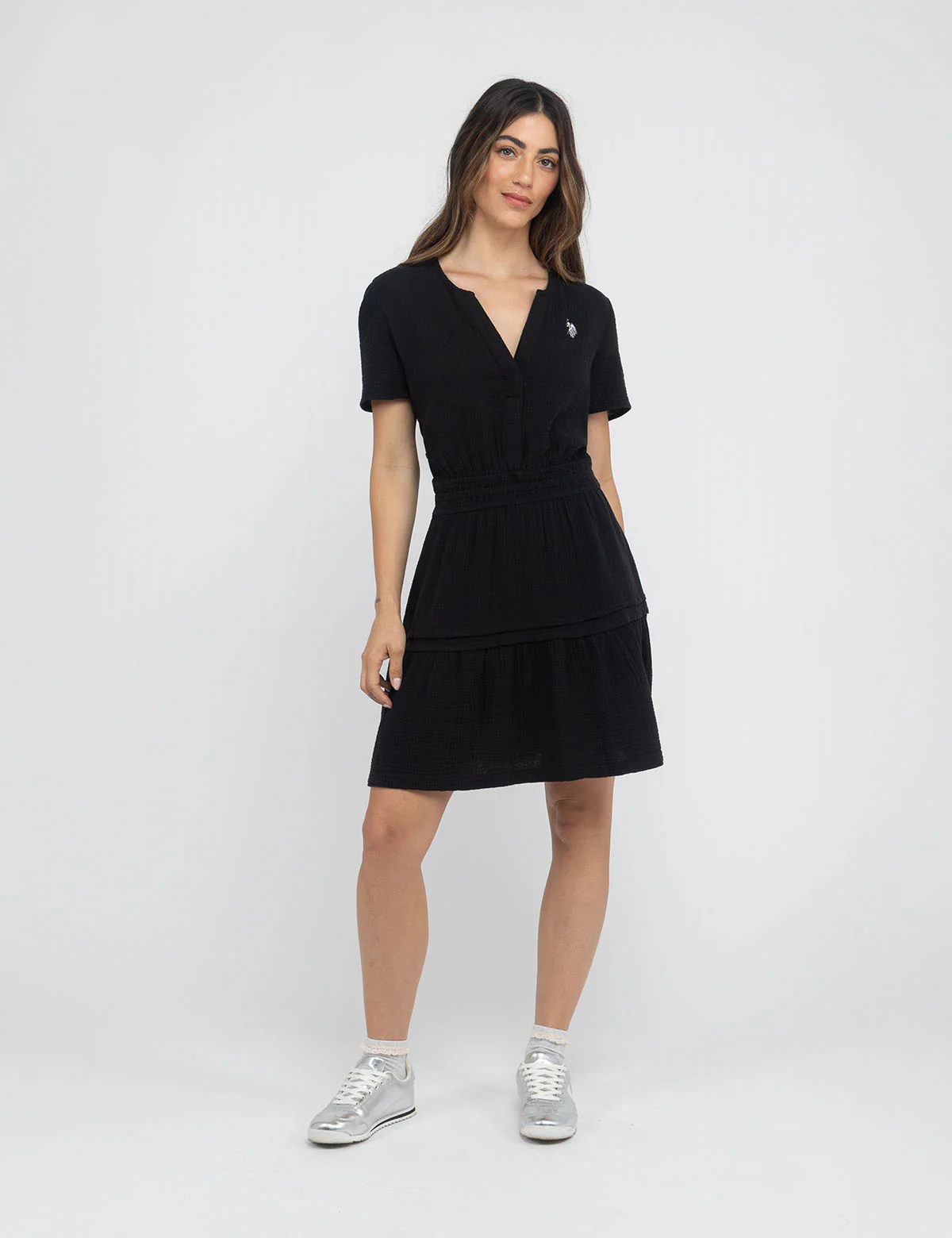 SMOCKED WAIST TIERED DRESS