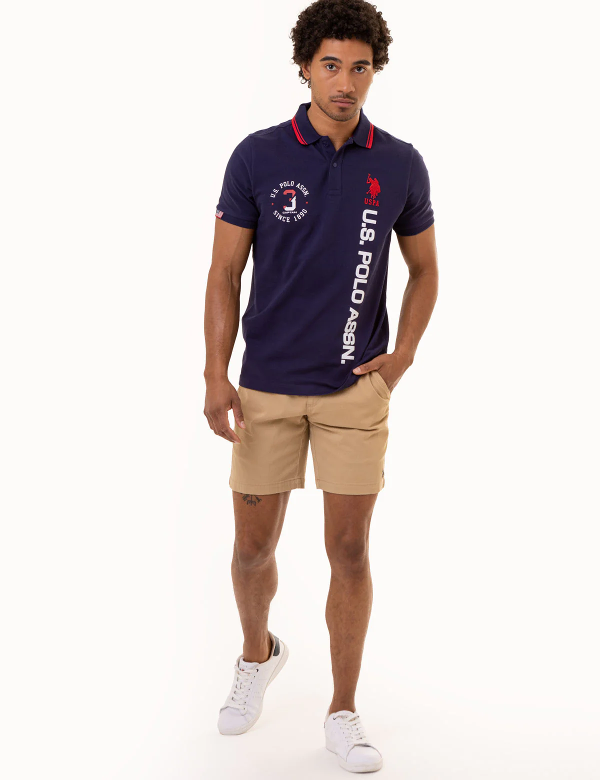 SNAP CLOSURE VERTICAL WORDMARK POLO SHIRT - Image 7