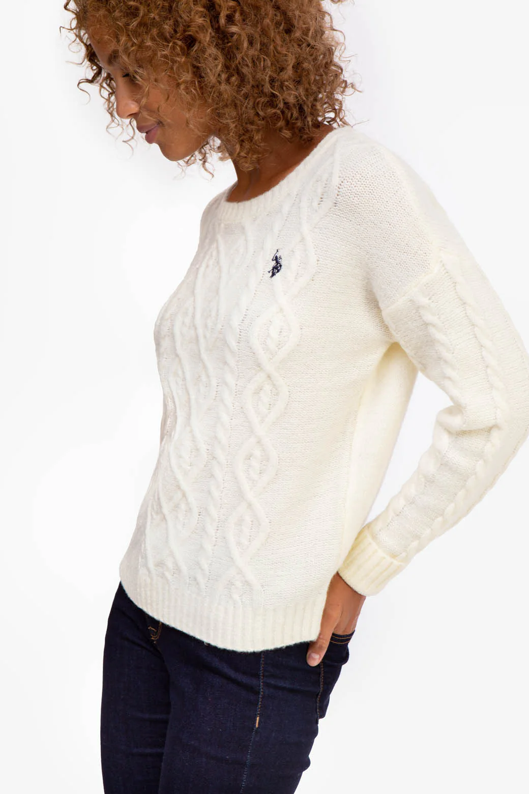 SOFT CABLE CREW NECK SWEATER - Image 3